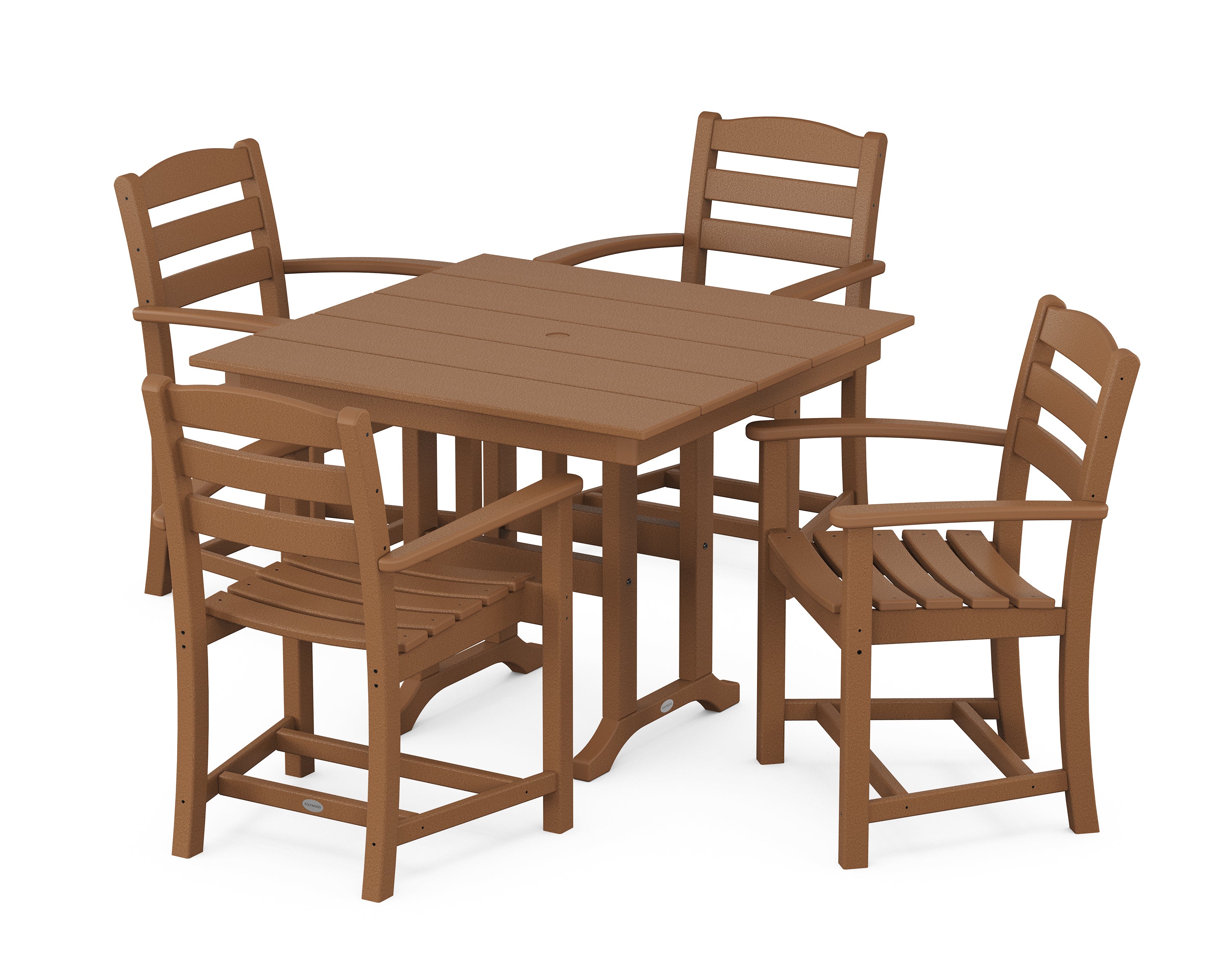 POLYWOOD® La Casa Café 5-Piece Farmhouse Dining Set in Teak