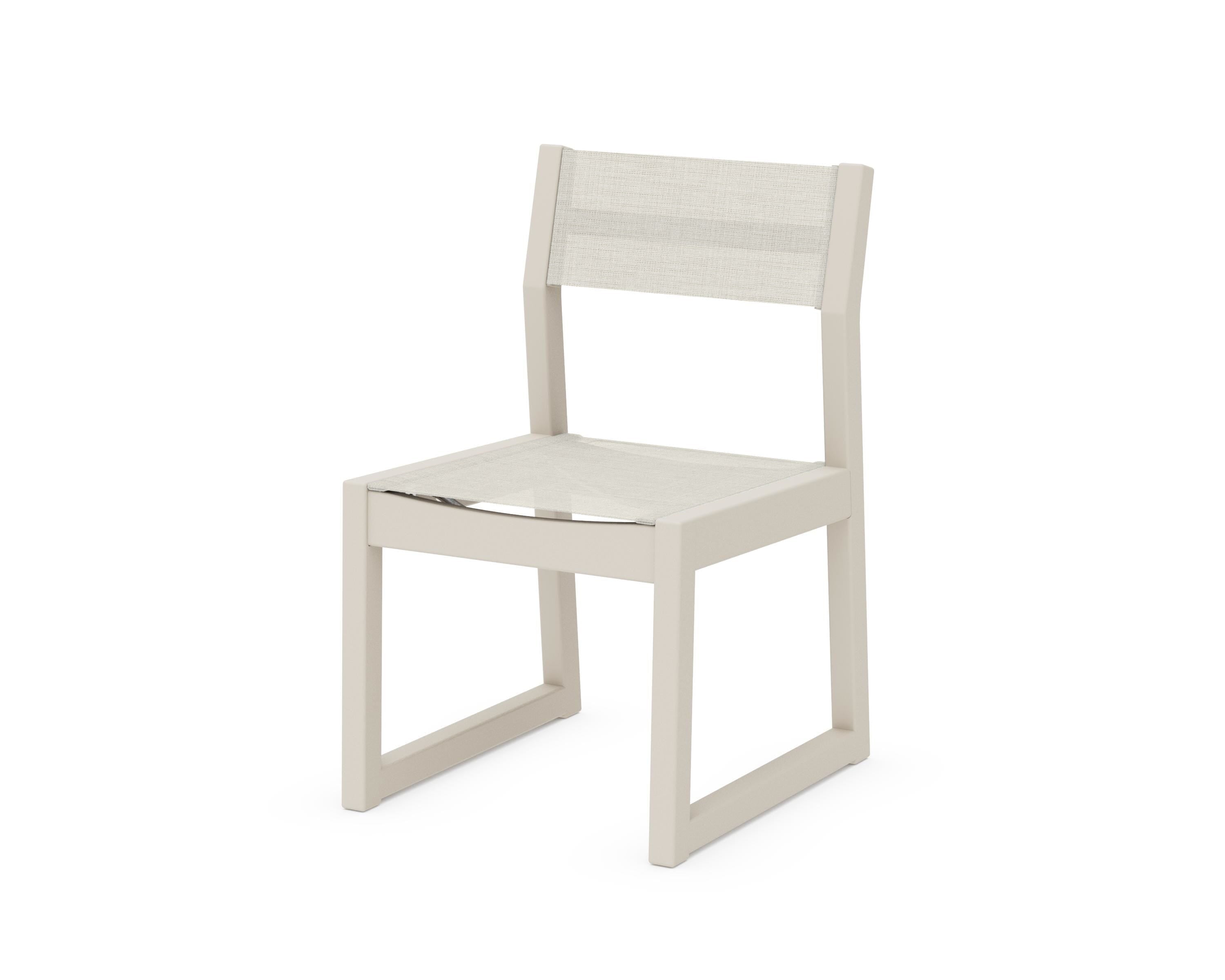 POLYWOOD® EDGE Sling Dining Side Chair in Sand / Parchment Sling