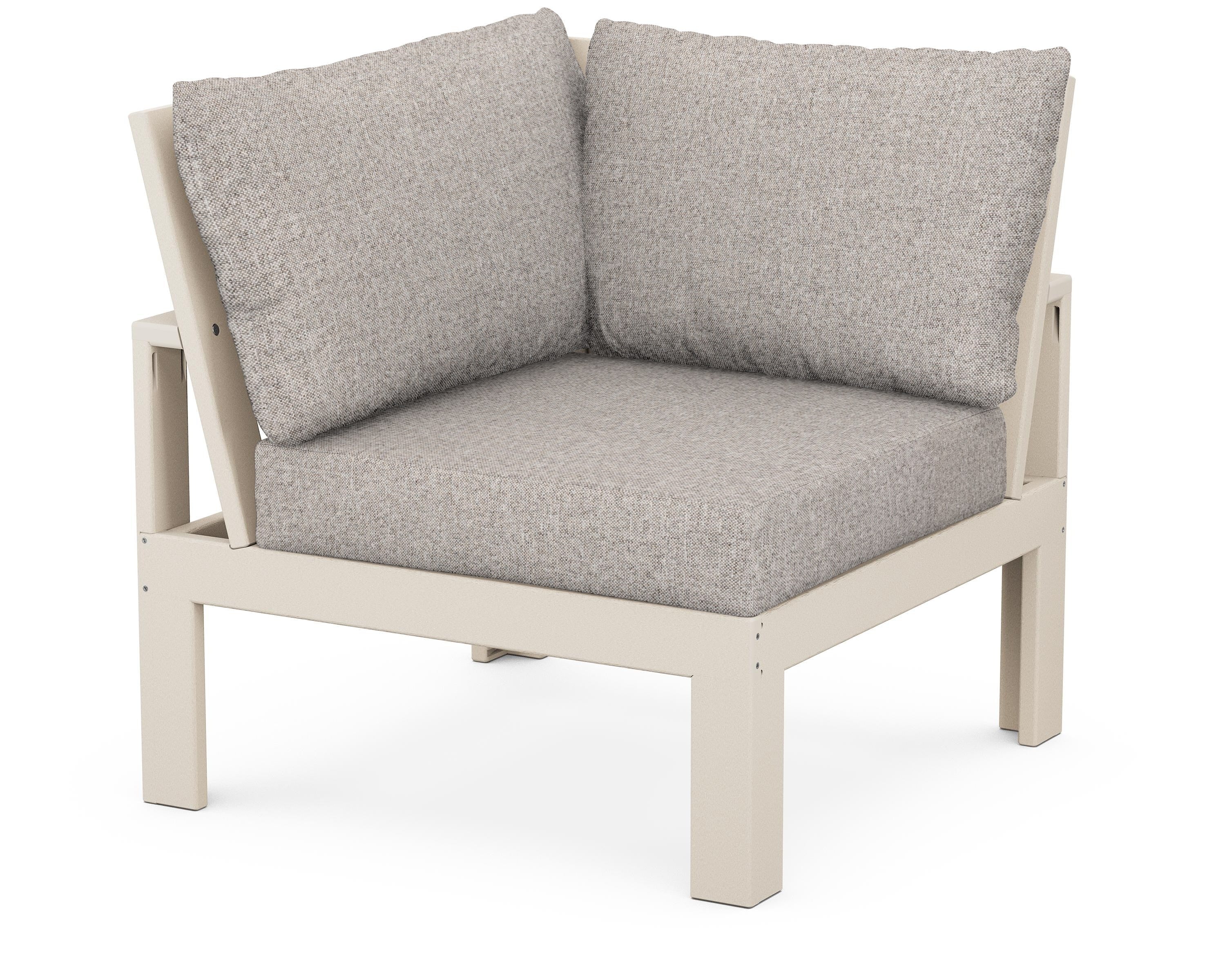 Unbranded Modular Corner Chair in Sand / Weathered Tweed