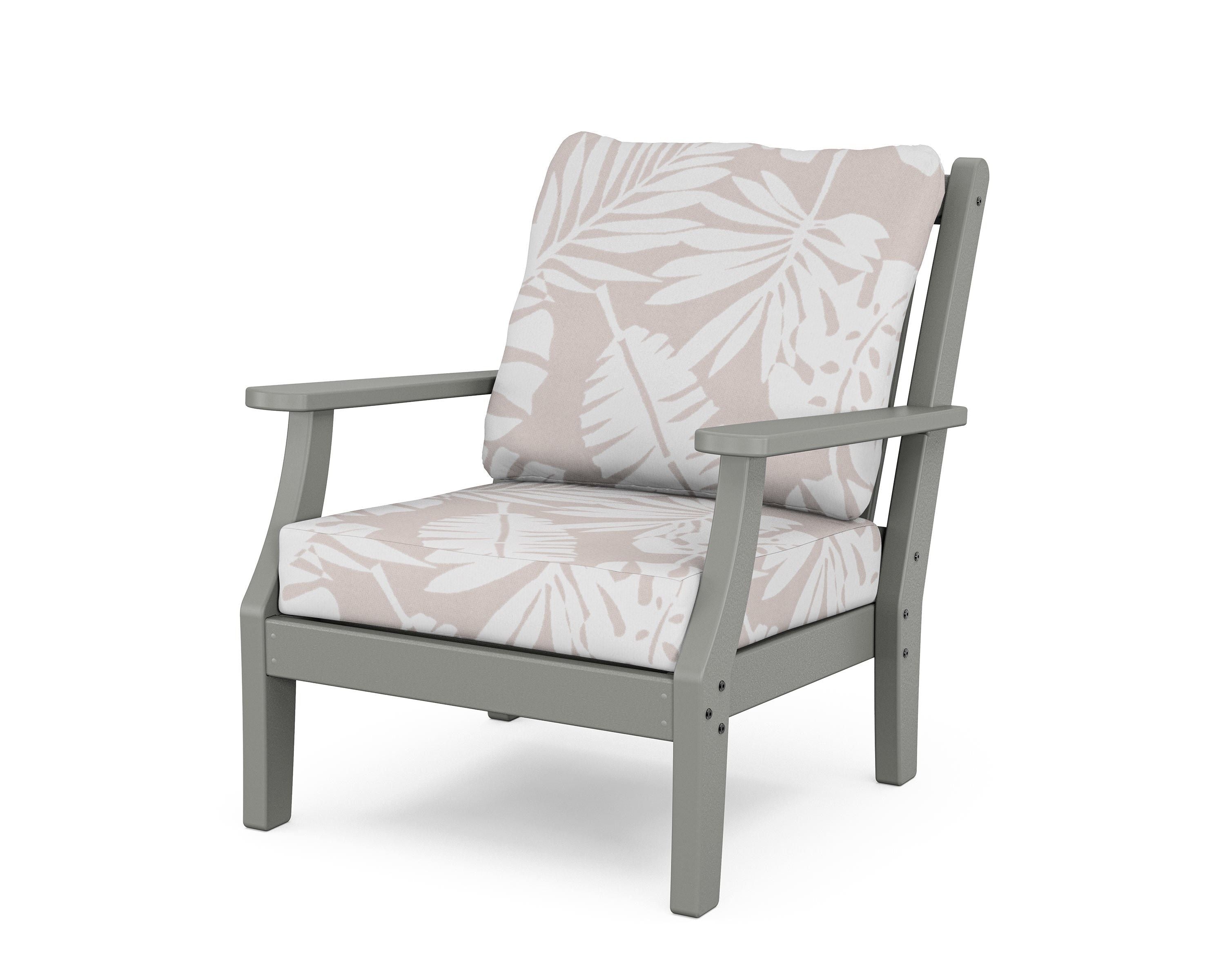 Country Living Wovendale Deep Seating Chair in Slate Grey / Leaf Dune Burlap