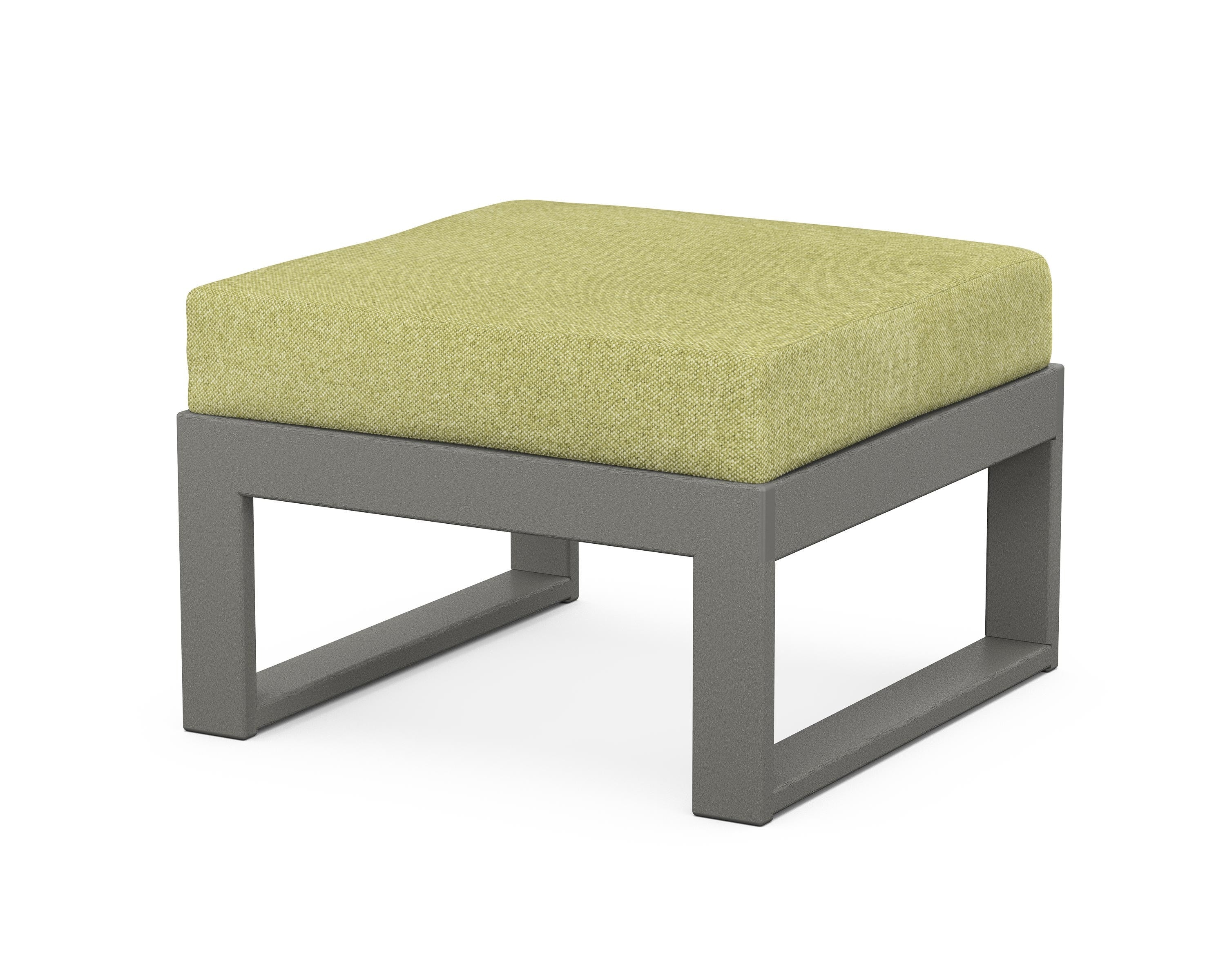 Unbranded Modular Ottoman - Modern in Slate Grey / Chartreuse Boucle