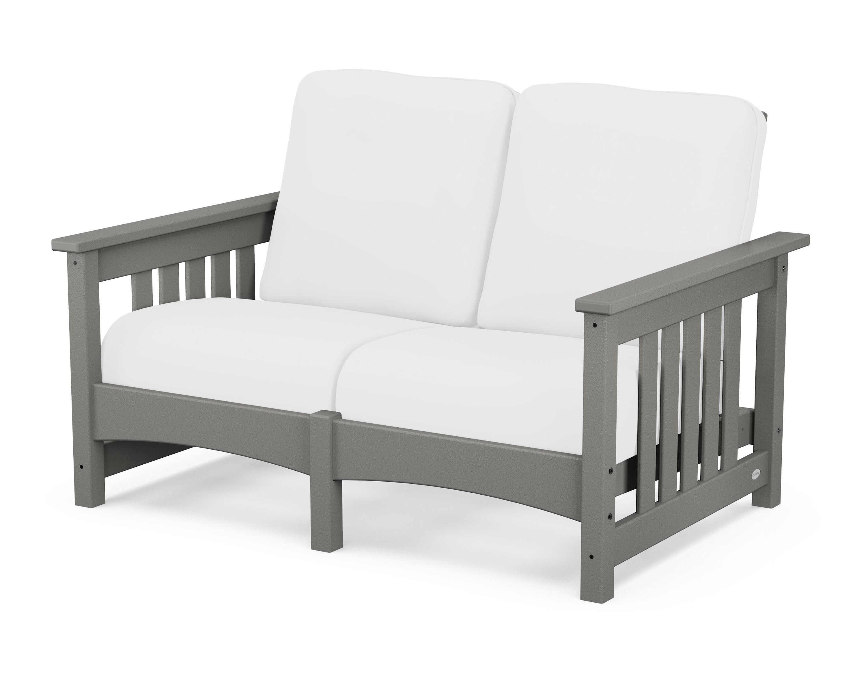 POLYWOOD® Club Mission Loveseat in Slate Grey / Natural