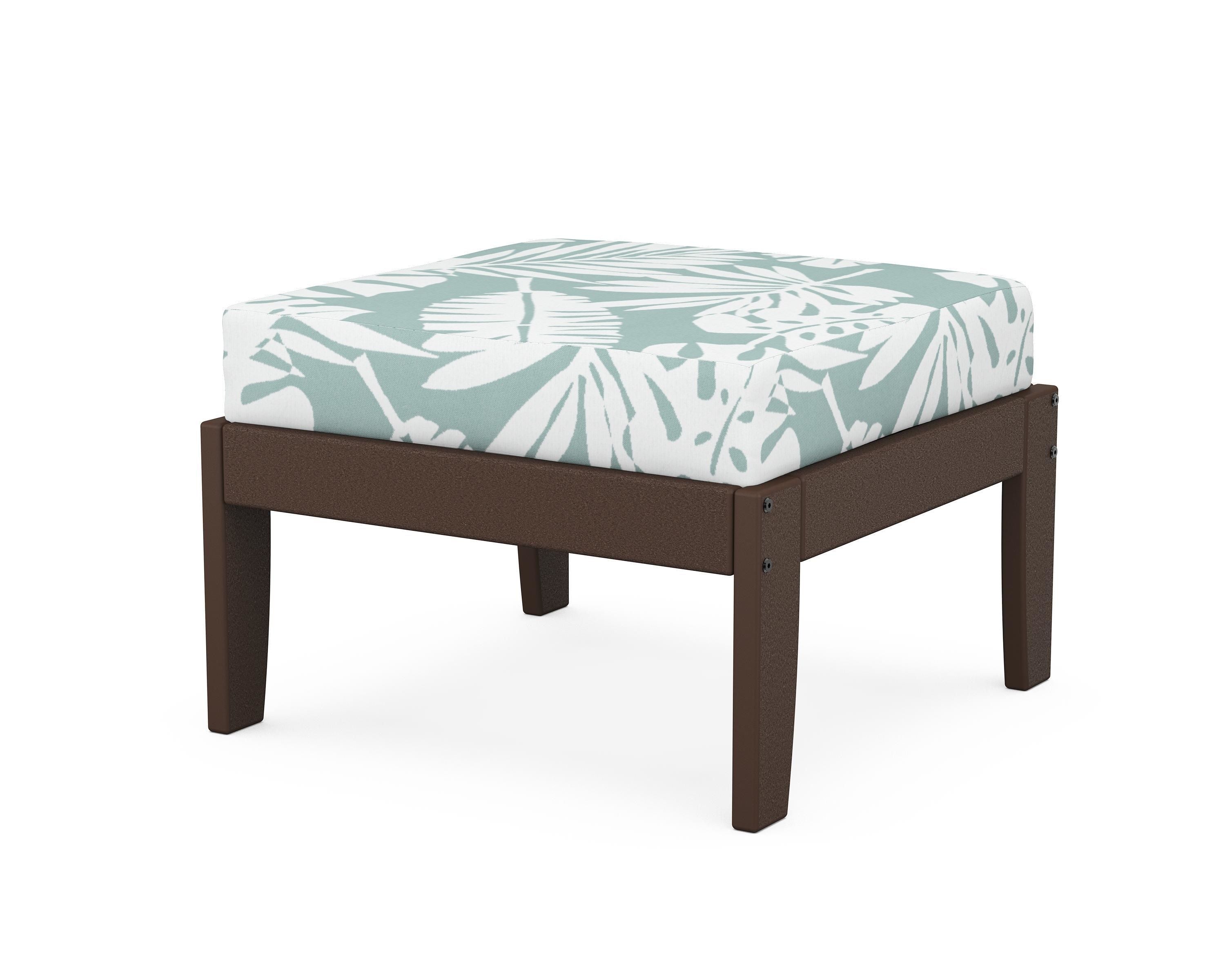 Unbranded Modular Ottoman - Classic in Mahogany / Leaf Glacier Spa