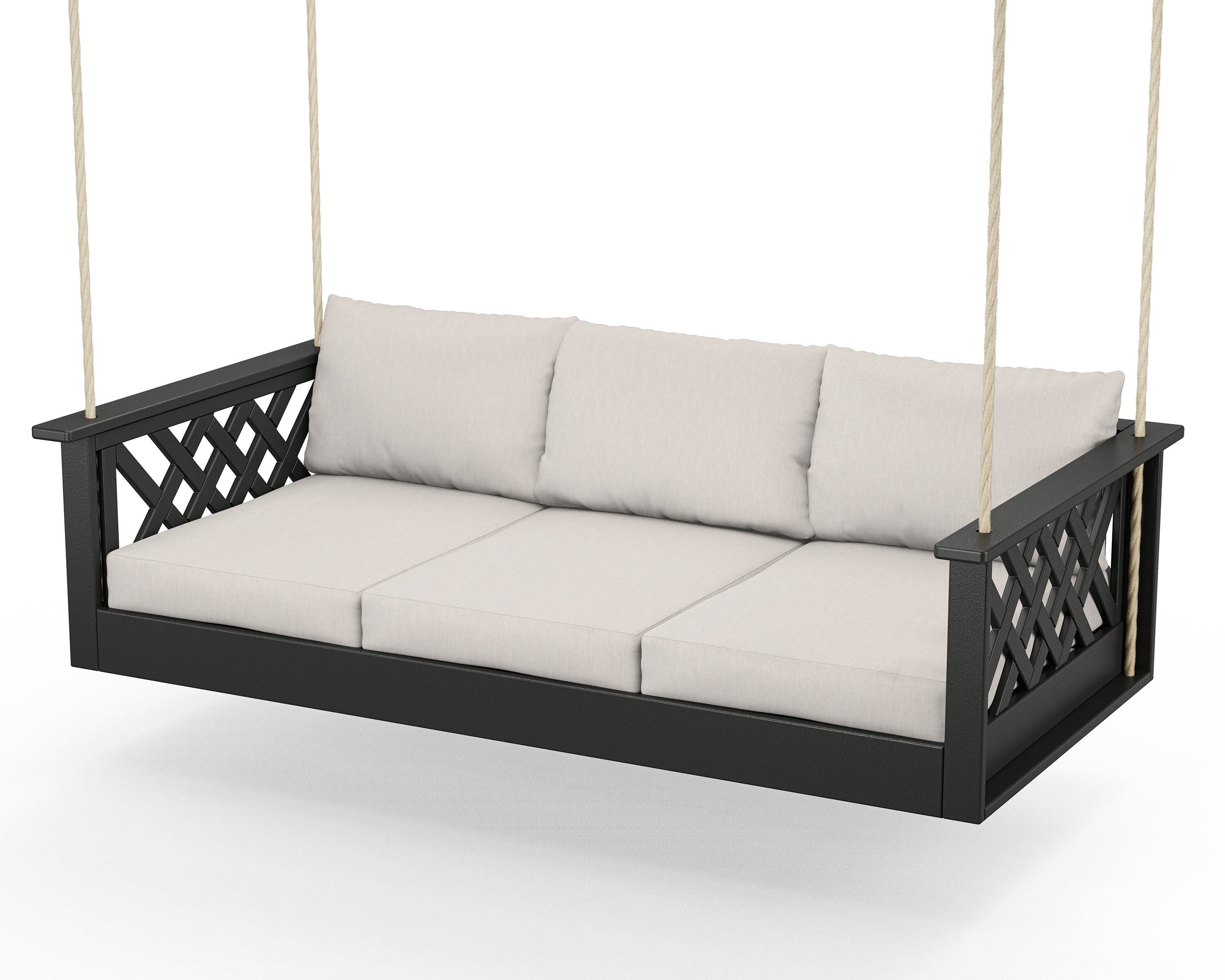 Country Living Wovendale Daybed Swing in Black / Cast Ash