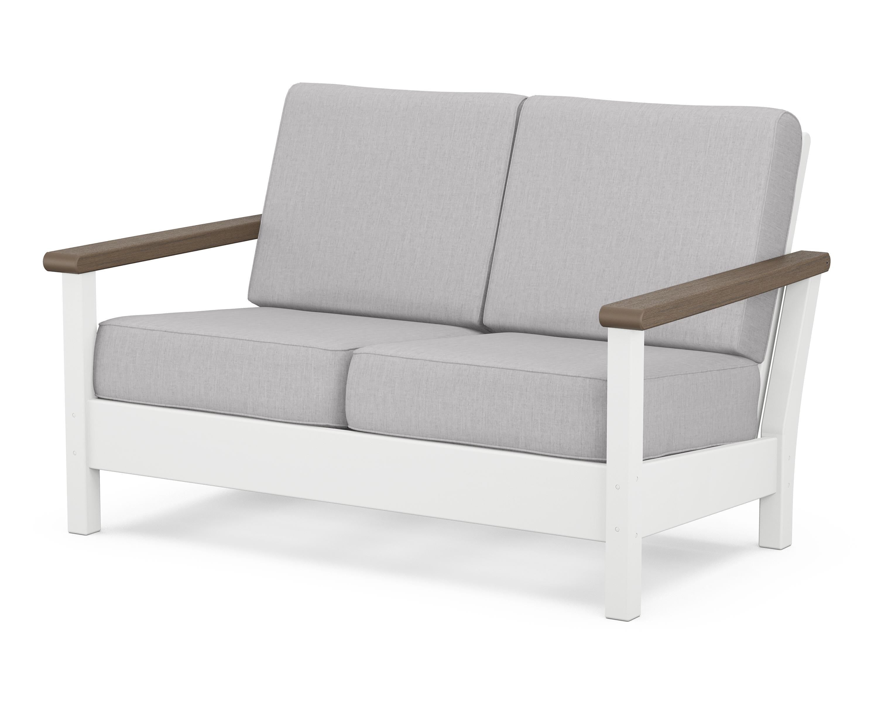 POLYWOOD® Harbour Deep Seating Loveseat in White / Kona / Granite