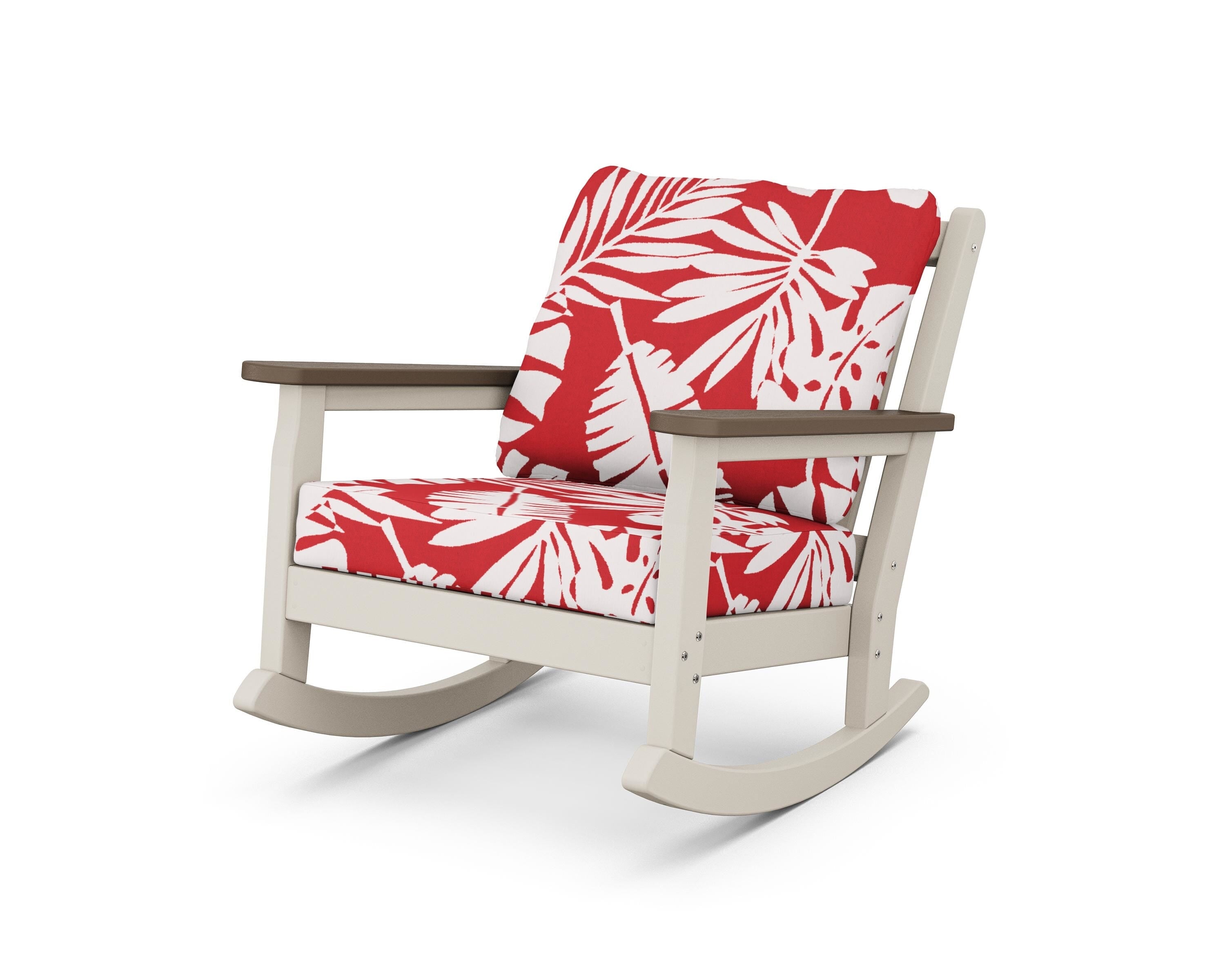 POLYWOOD® Chippendale Deep Seating Rocking Chair in Sand / Kona / Leaf Crimson