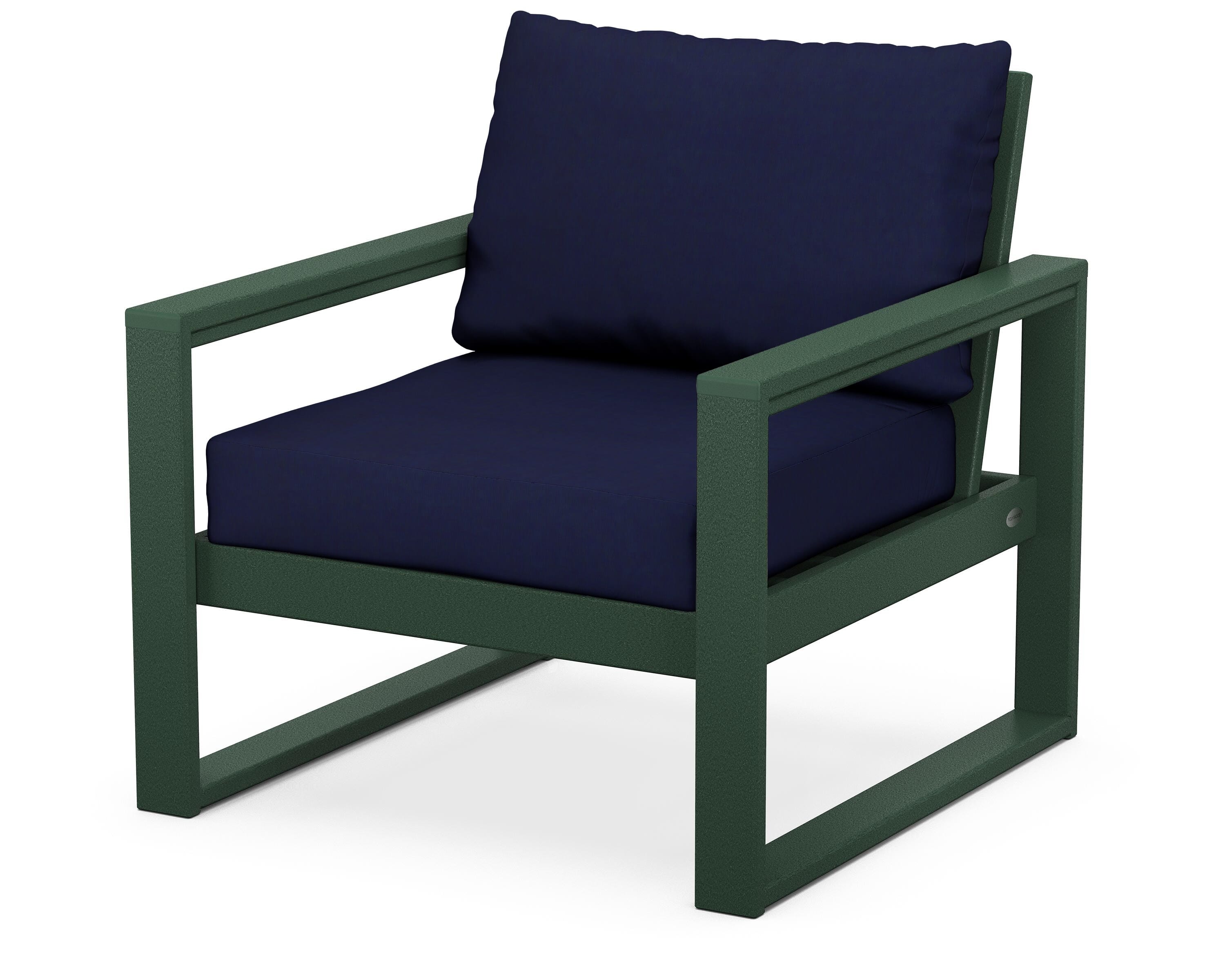 POLYWOOD® EDGE Club Chair in Green / Navy