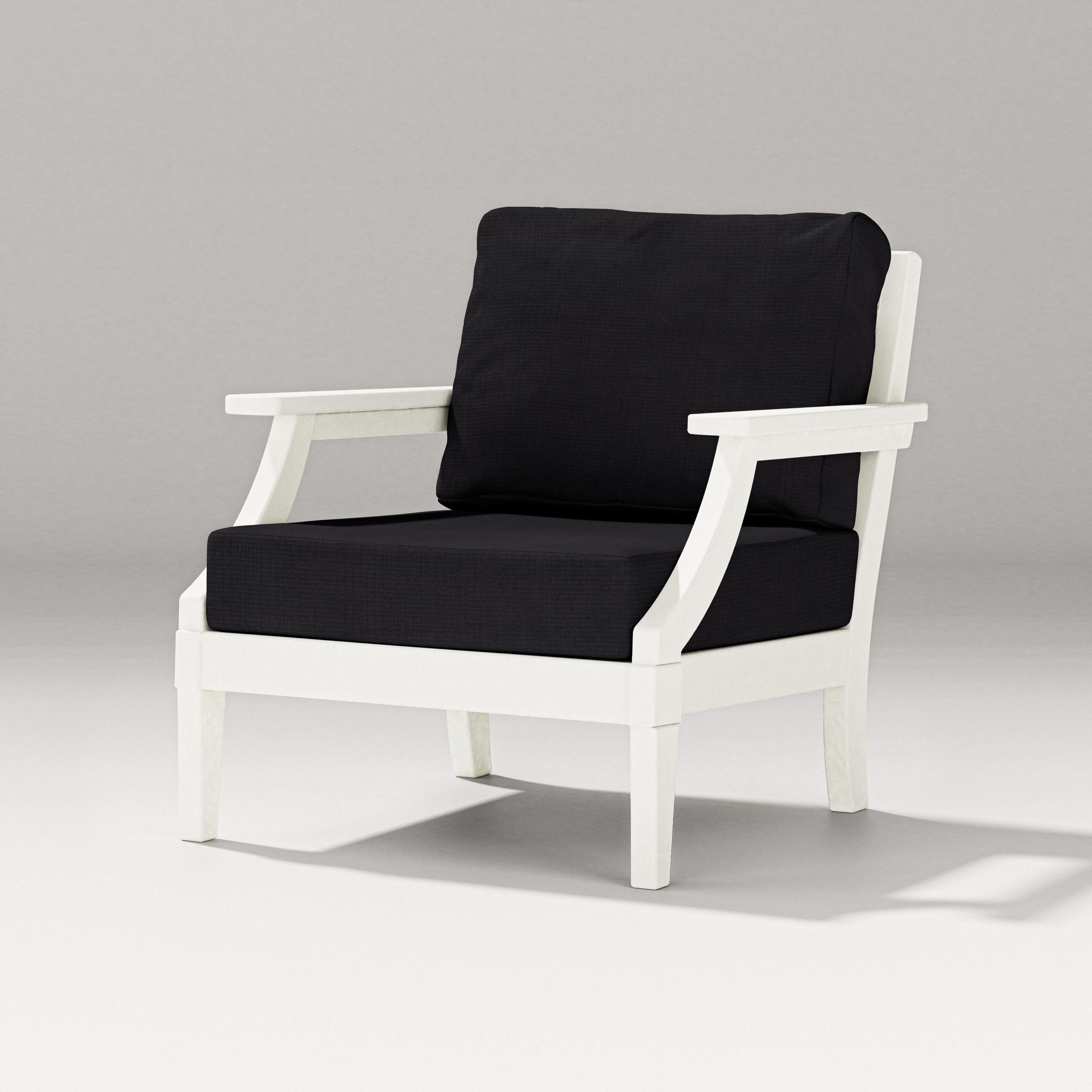 PW Designer Series Estate Lounge Chair in Vintage White / Midnight Linen