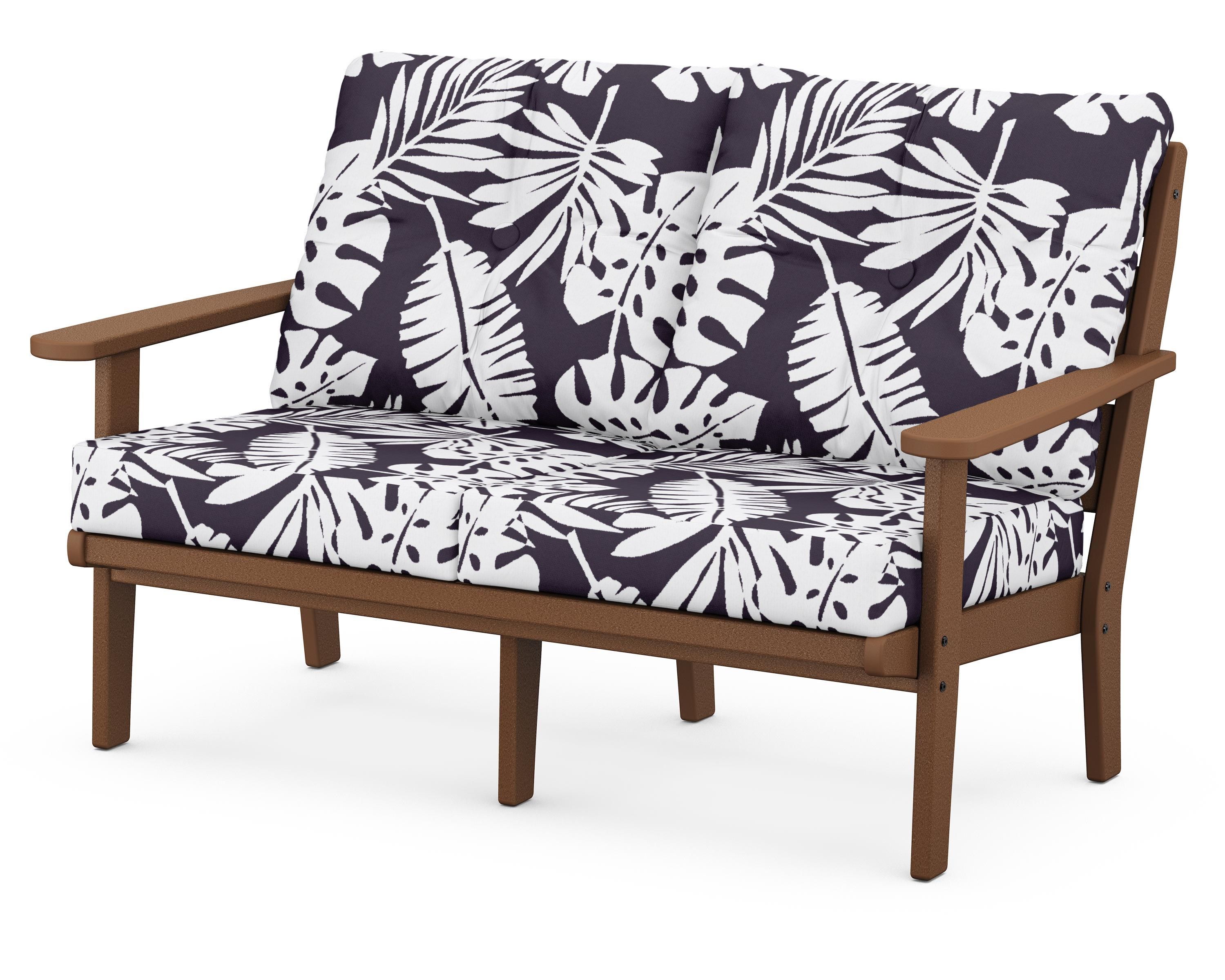 POLYWOOD® Lakeside Deep Seating Loveseat in Teak / Leaf Navy