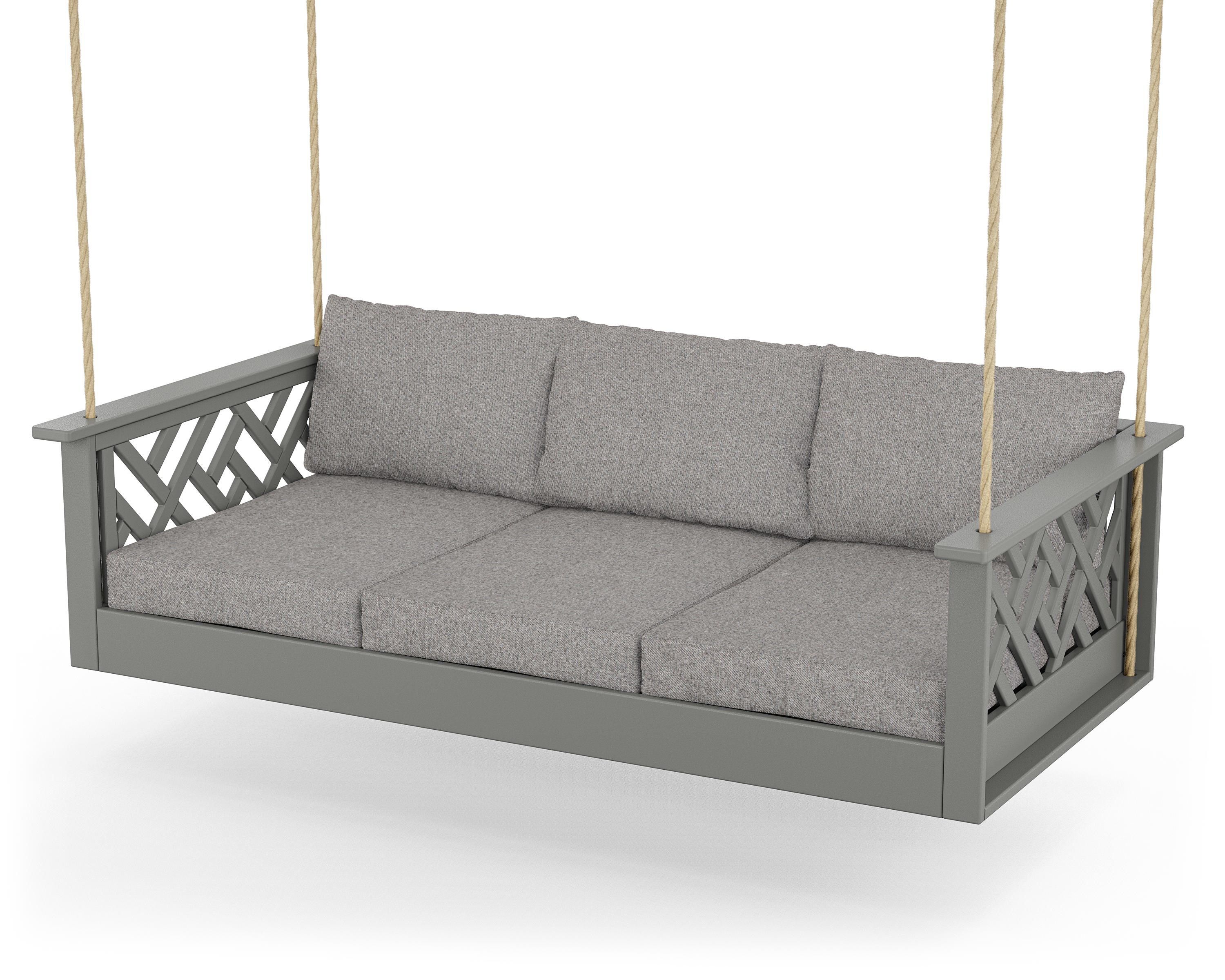 POLYWOOD® Chippendale Daybed Swing in Slate Grey / Grey Mist