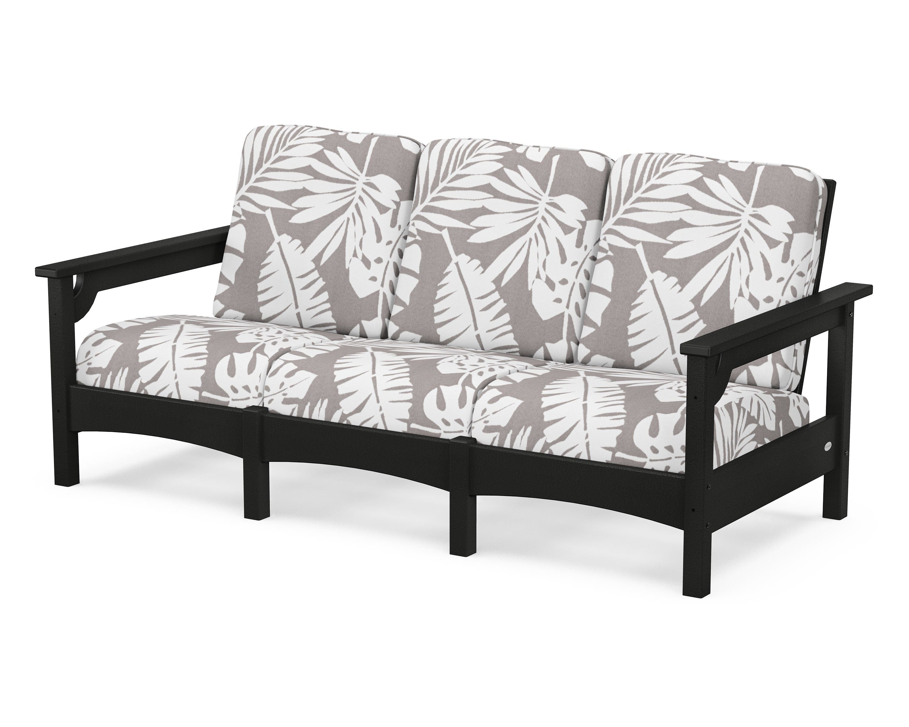POLYWOOD® Club Sofa in Black / Leaf Grey Mist