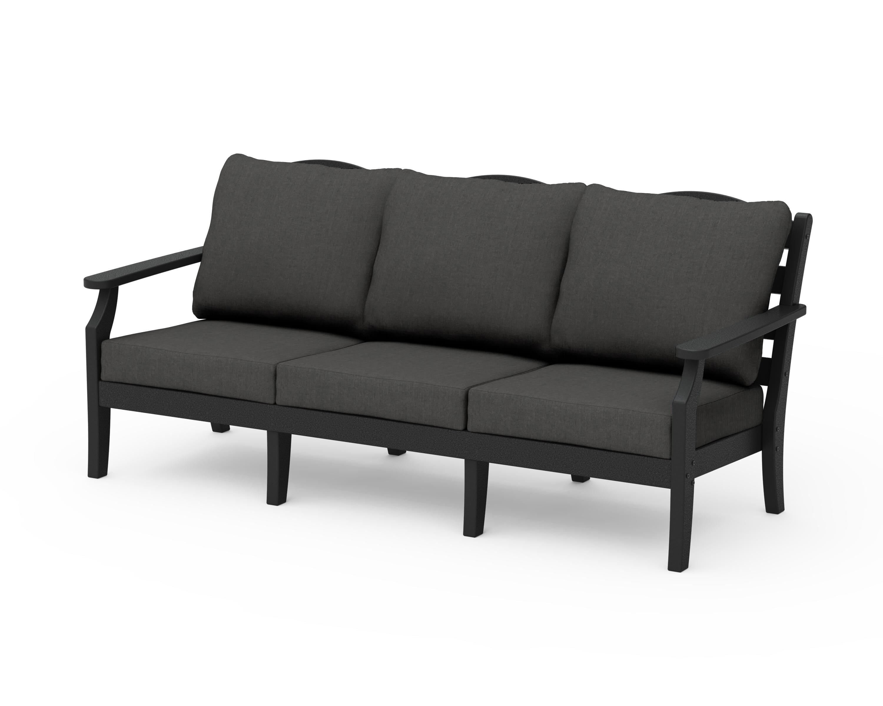 Draper James™ by POLYWOOD® Savannah Deep Seating Sofa in Black / Spectrum Carbon