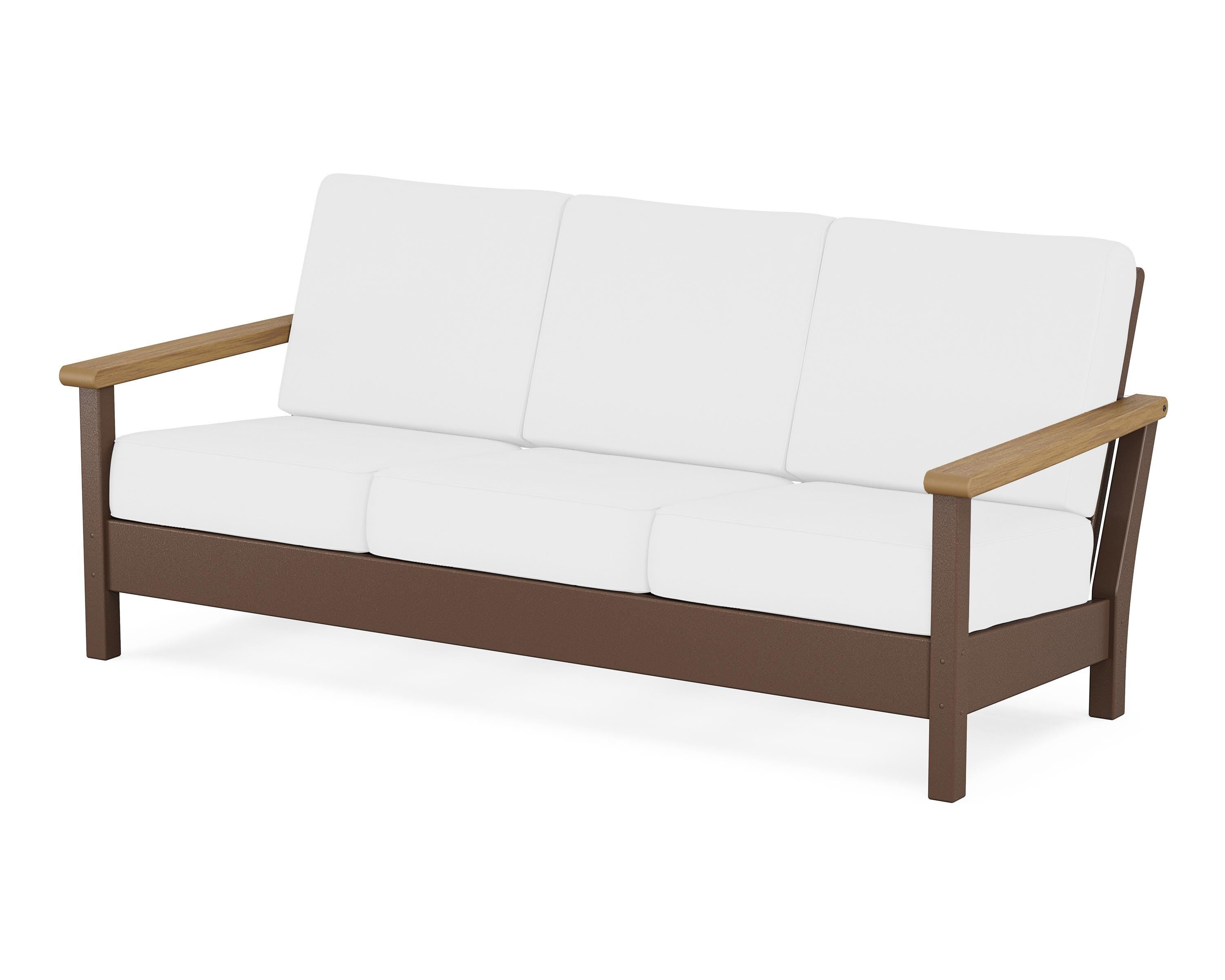 POLYWOOD® Harbour Deep Seating Sofa in Mahogany / Natural / Natural