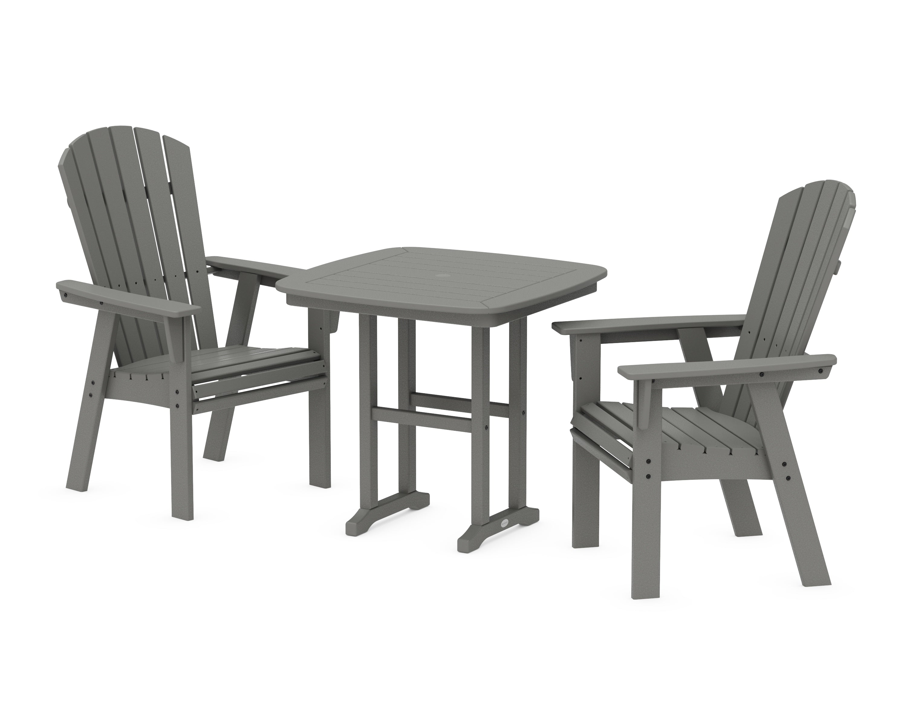 POLYWOOD® Nautical Adirondack 3-Piece Dining Set in Slate Grey