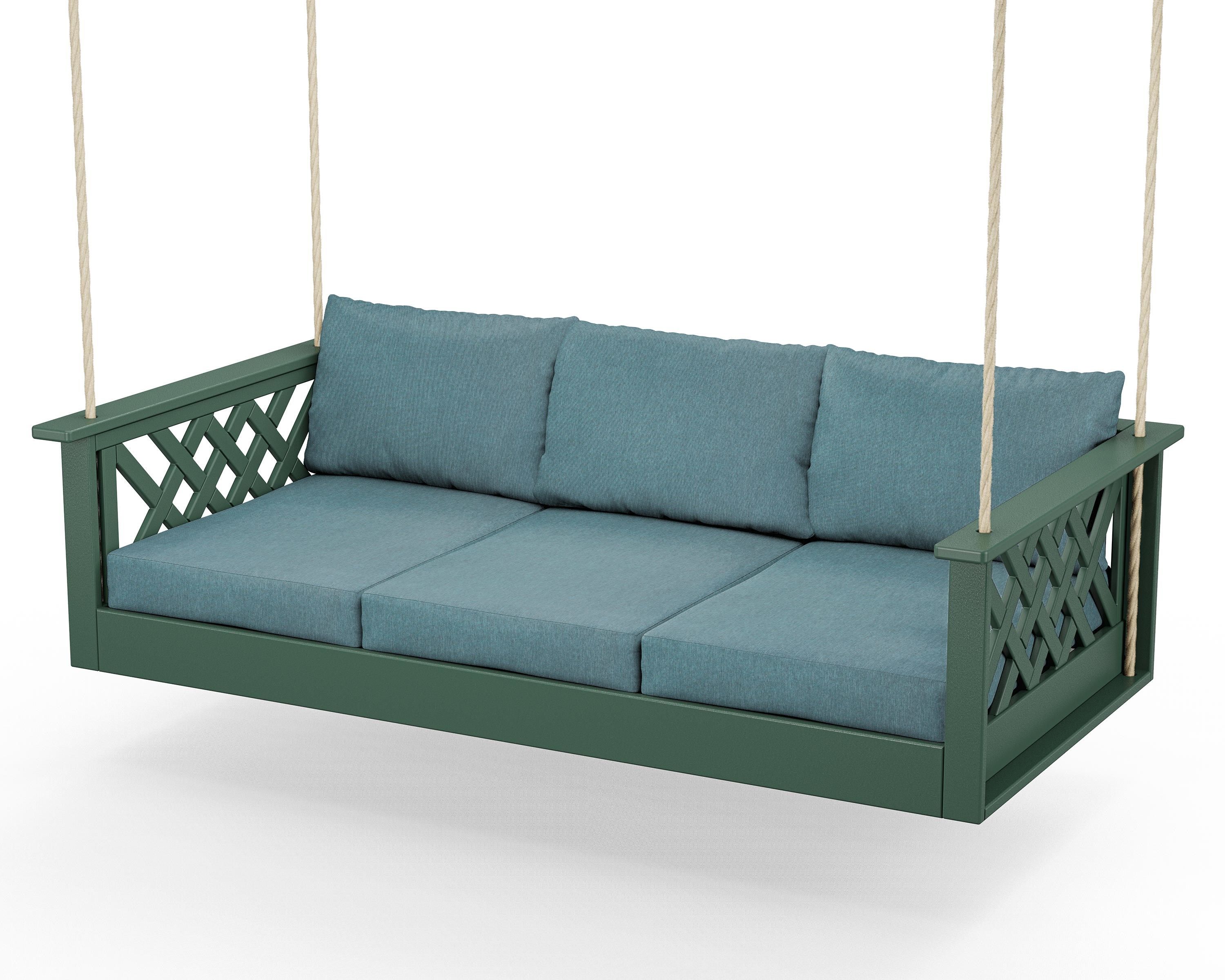 Country Living Wovendale Daybed Swing in Green / Ocean Teal