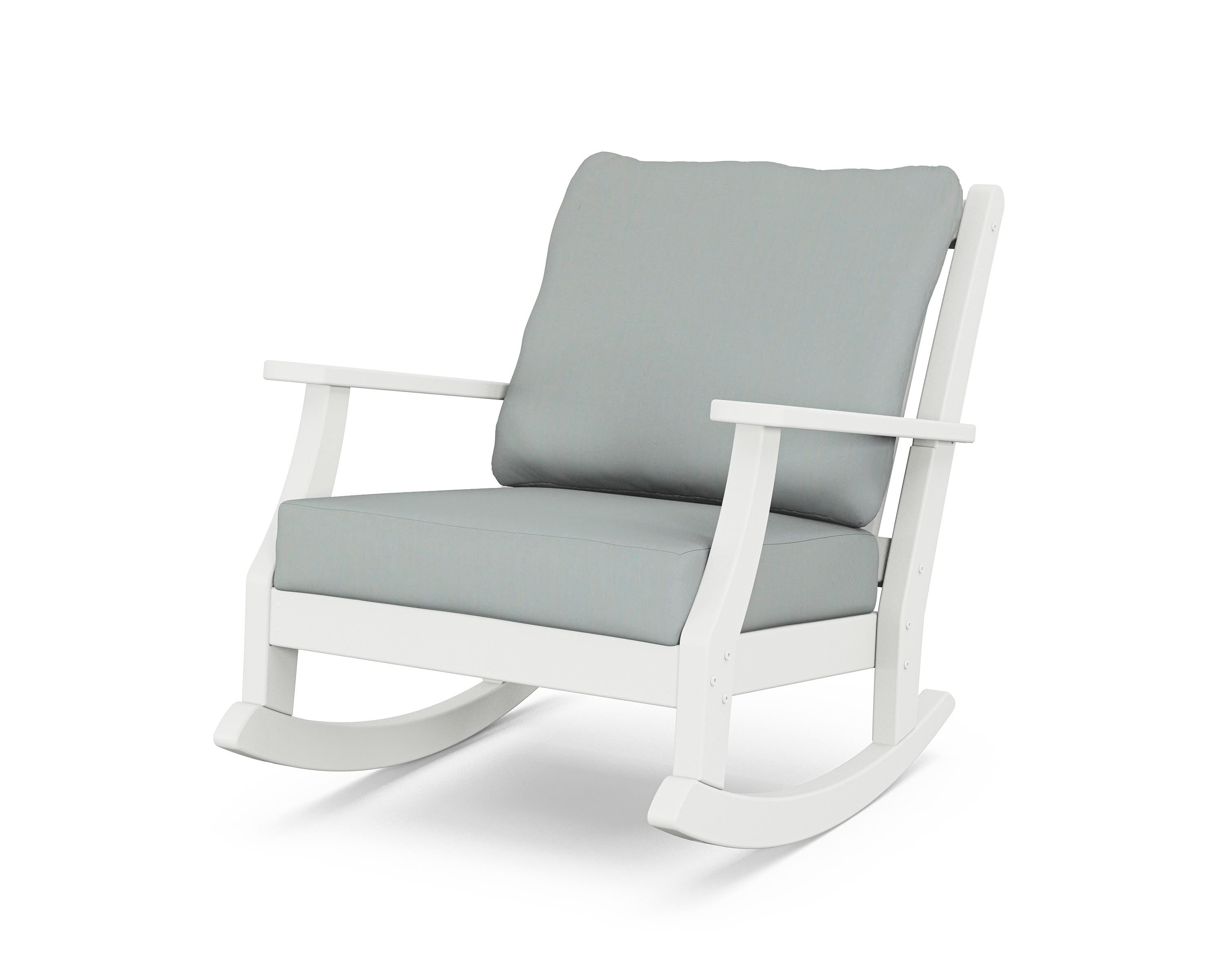 Country Living Wovendale Deep Seating Rocking Chair in White / Spa