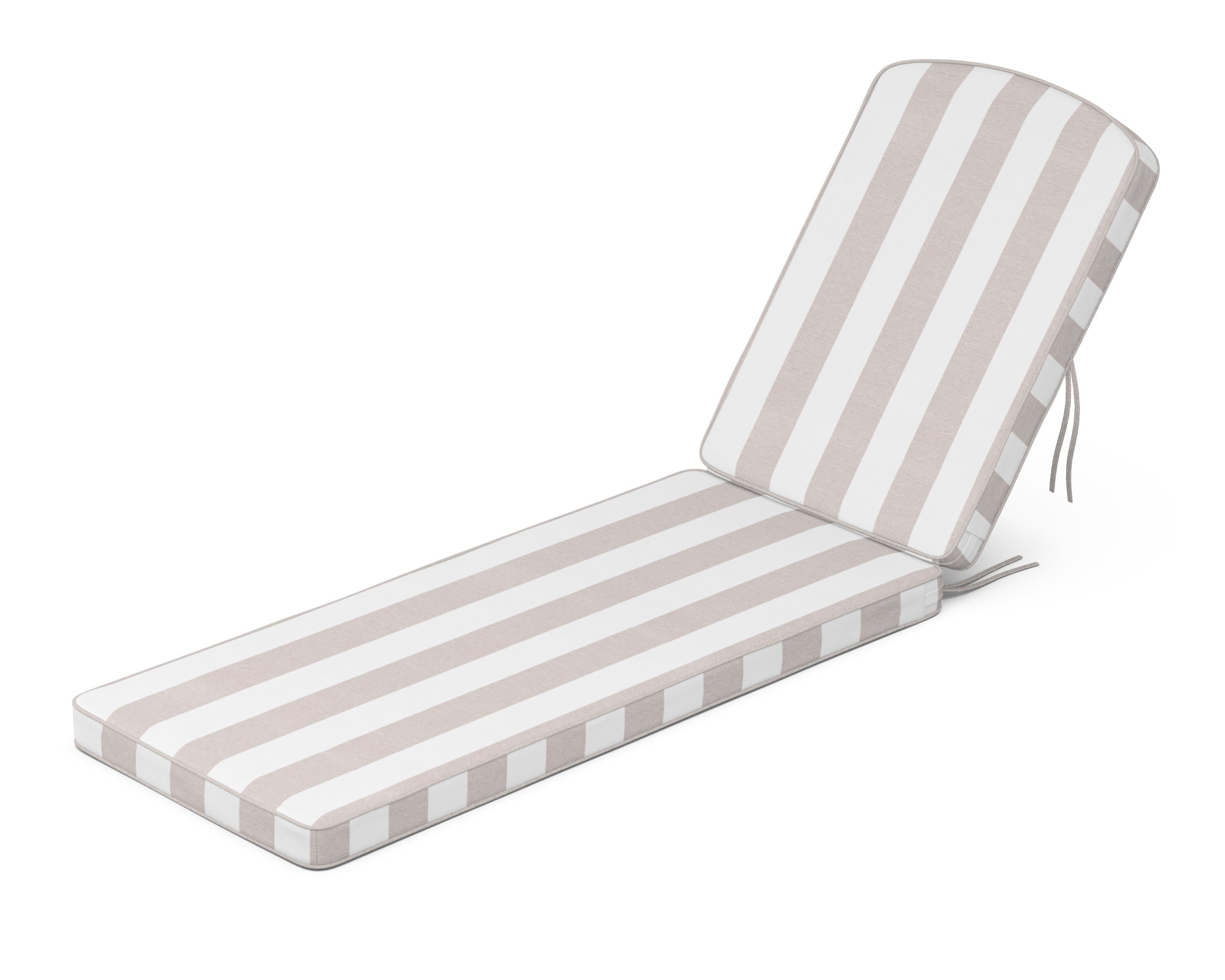 Martha Stewart by POLYWOOD® Chinoiserie Chaise Cushion in Cabana Stripe Dune Burlap