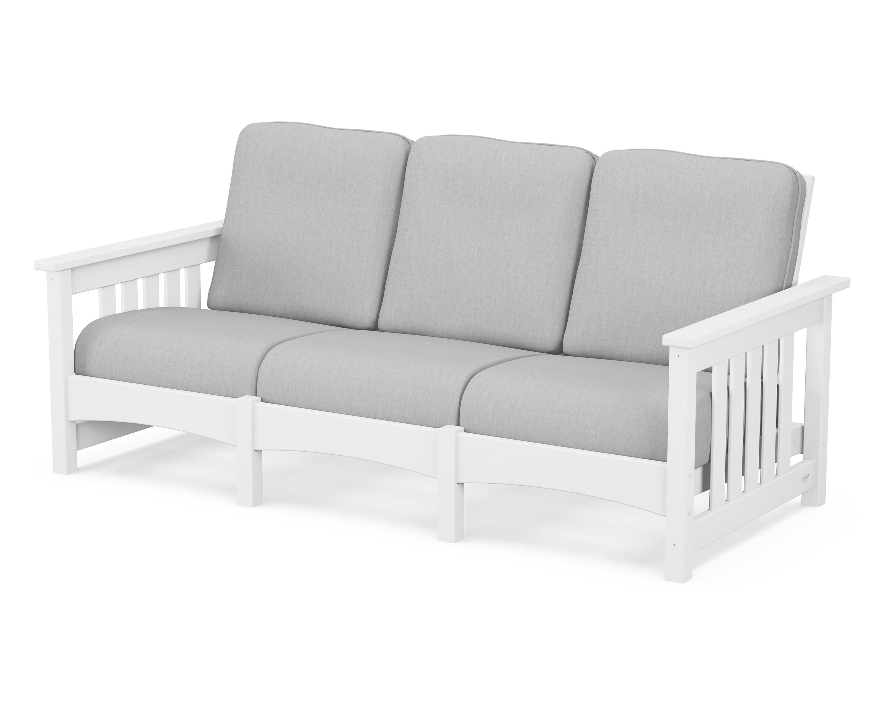 POLYWOOD® Club Mission Sofa in White / Granite
