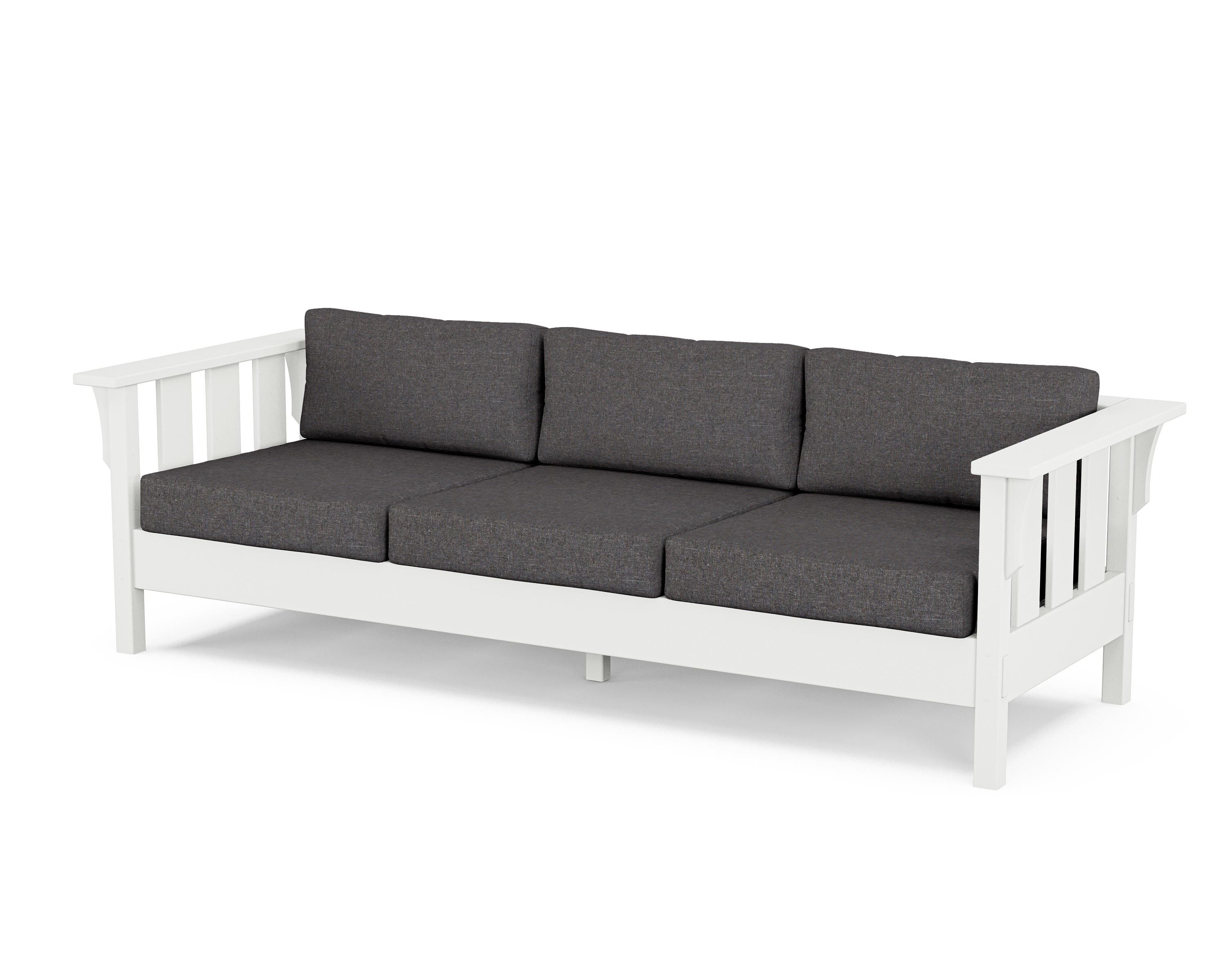 Martha Stewart by POLYWOOD® Acadia Deep Seating Sofa in White / Ash Charcoal