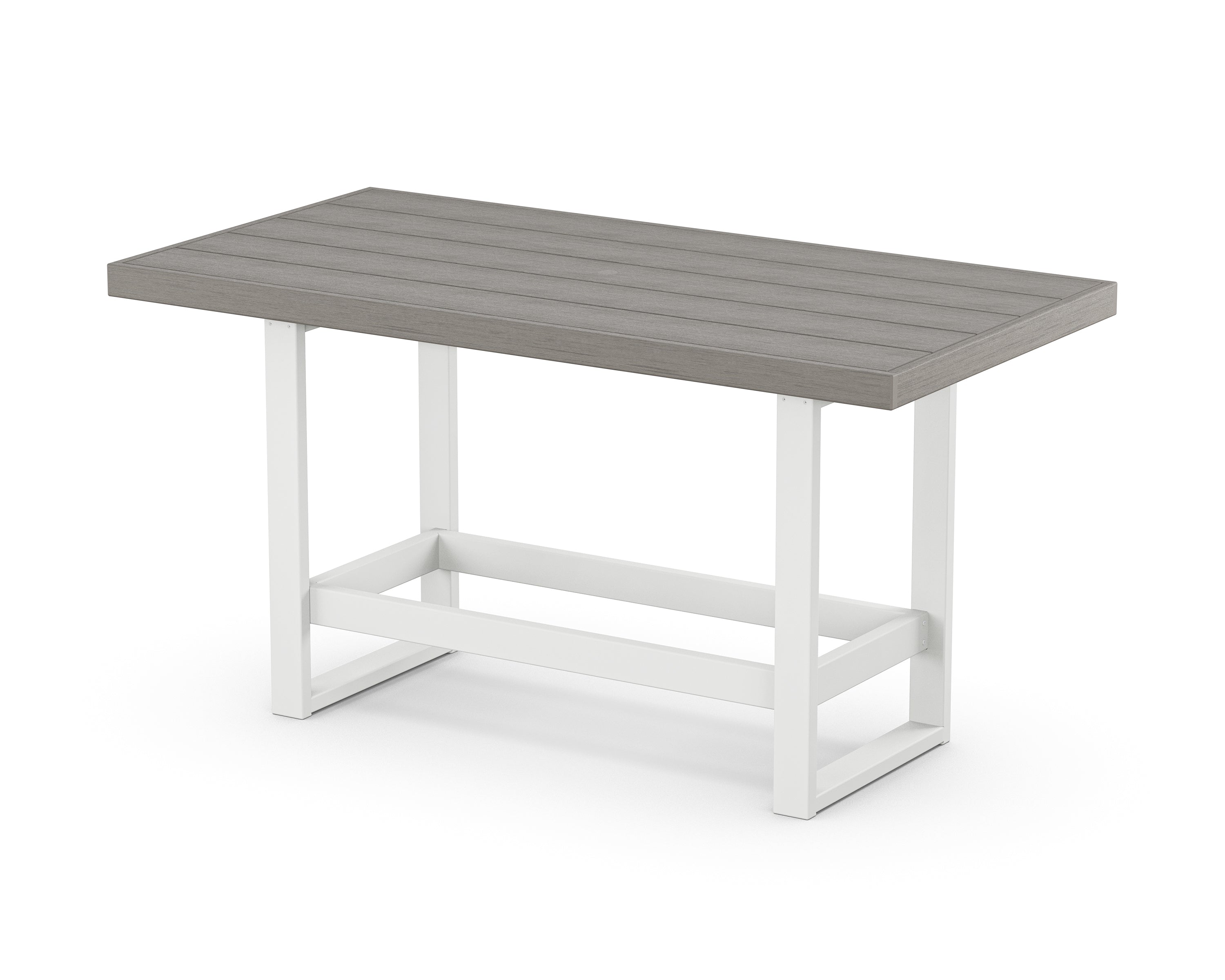 POLYWOOD® EDGE 40" x 78" Bar Table in White / Driftwood