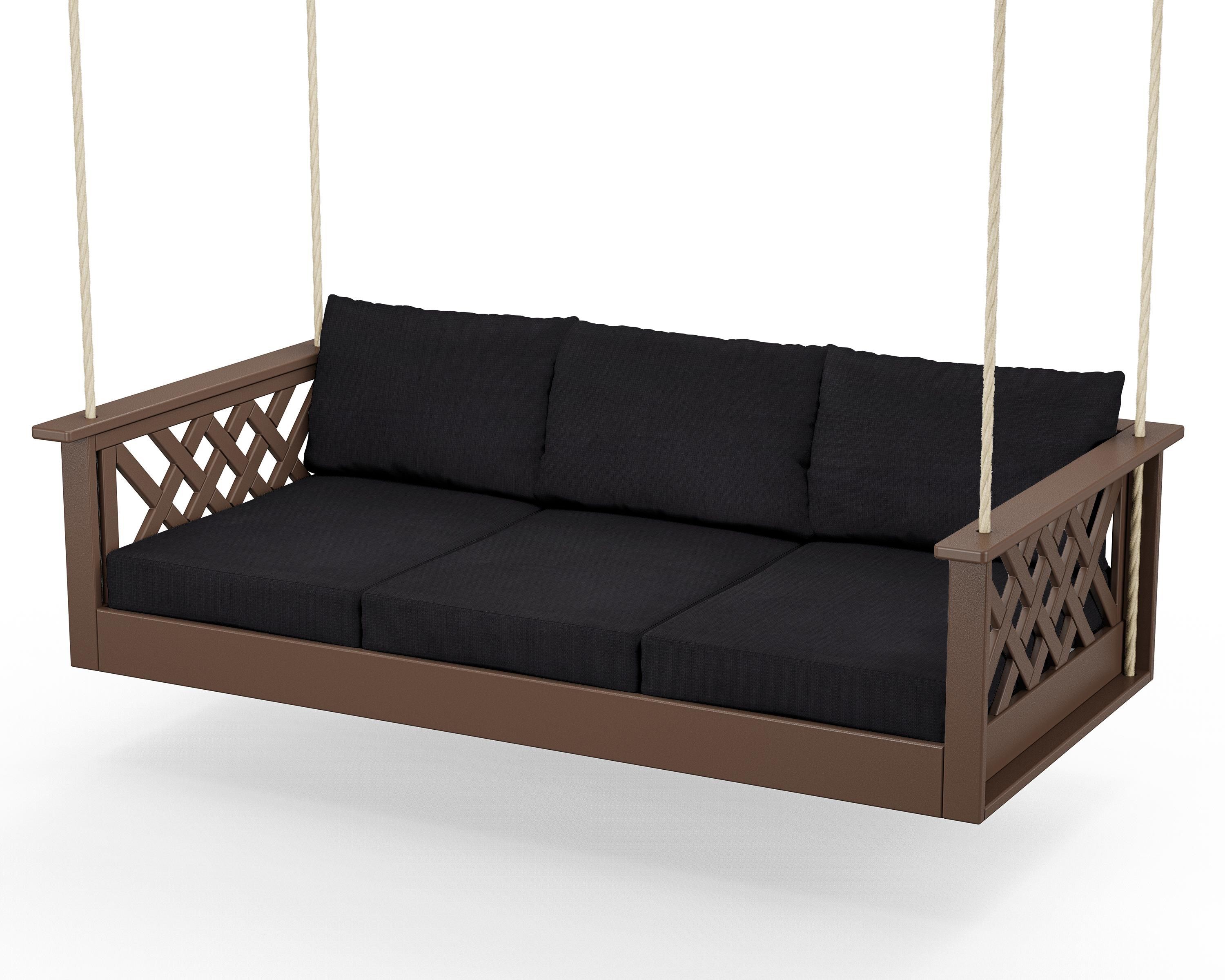 Country Living Wovendale Daybed Swing in Mahogany / Midnight Linen