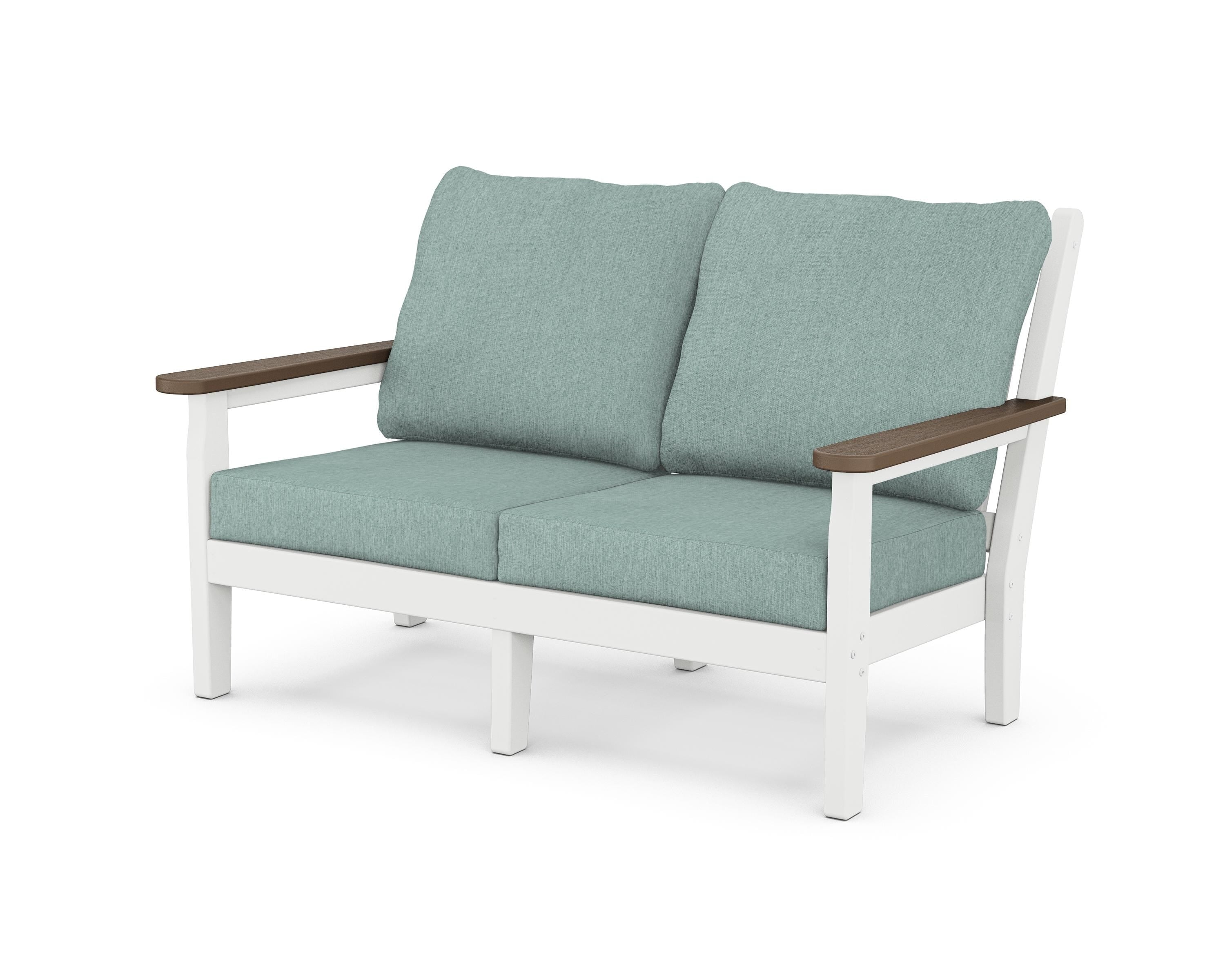 POLYWOOD® Chippendale Deep Seating Loveseat in White / Kona / Glacier Spa