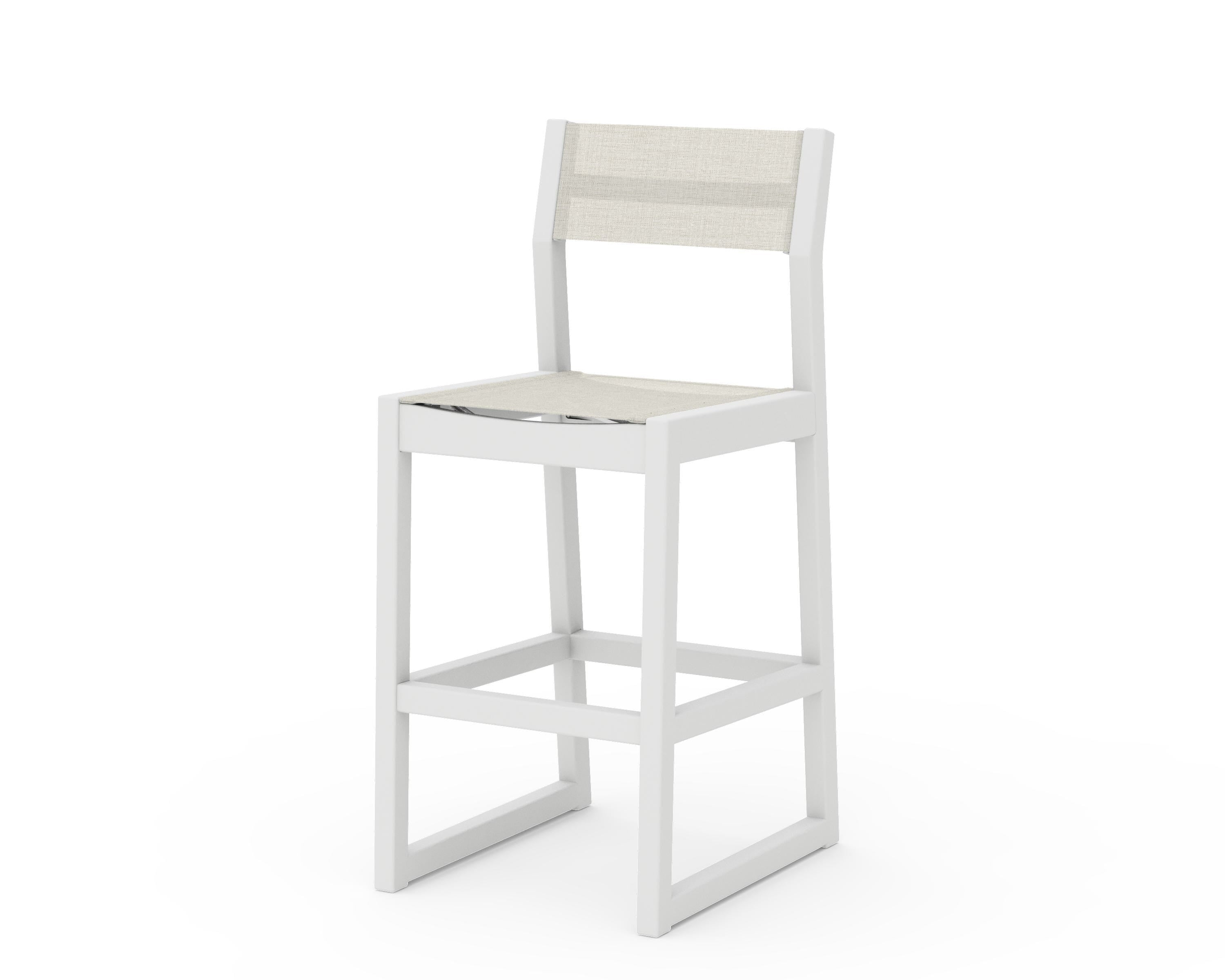 POLYWOOD® EDGE Sling Bar Side Chair in White / Parchment Sling