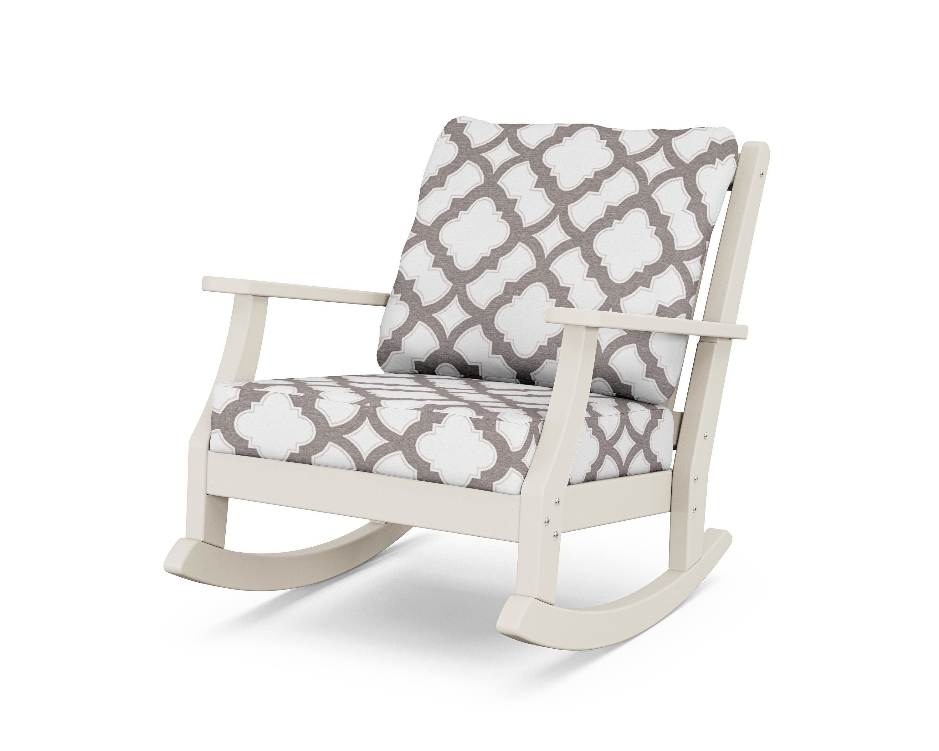 Country Living Wovendale Deep Seating Rocking Chair in Sand / Trellis Grey Mist