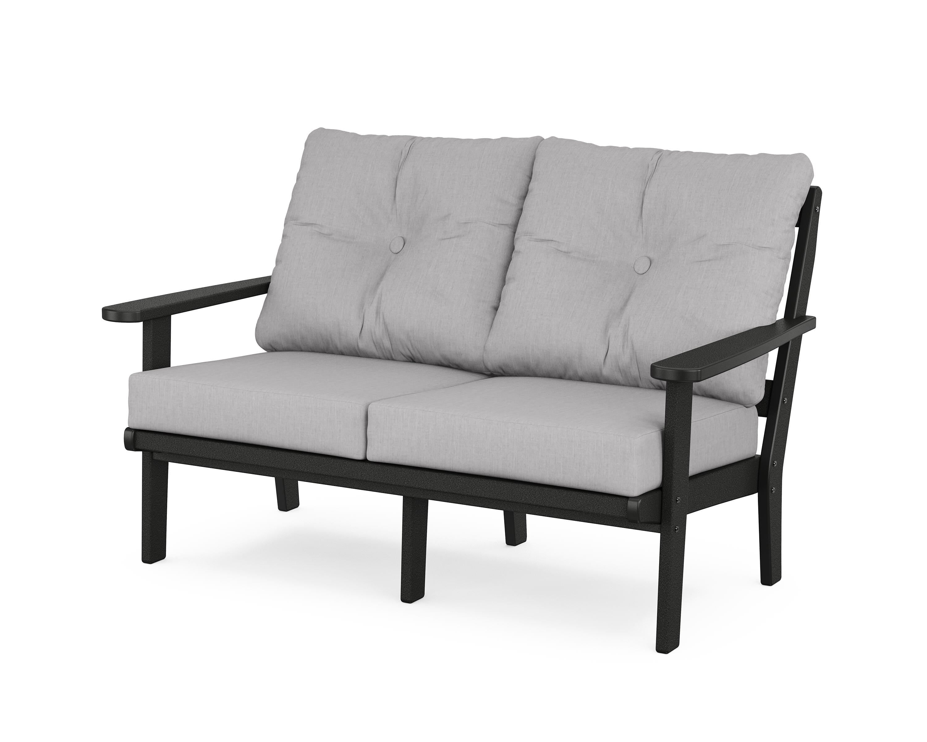 POLYWOOD® Mission Deep Seating Loveseat in Black / Granite