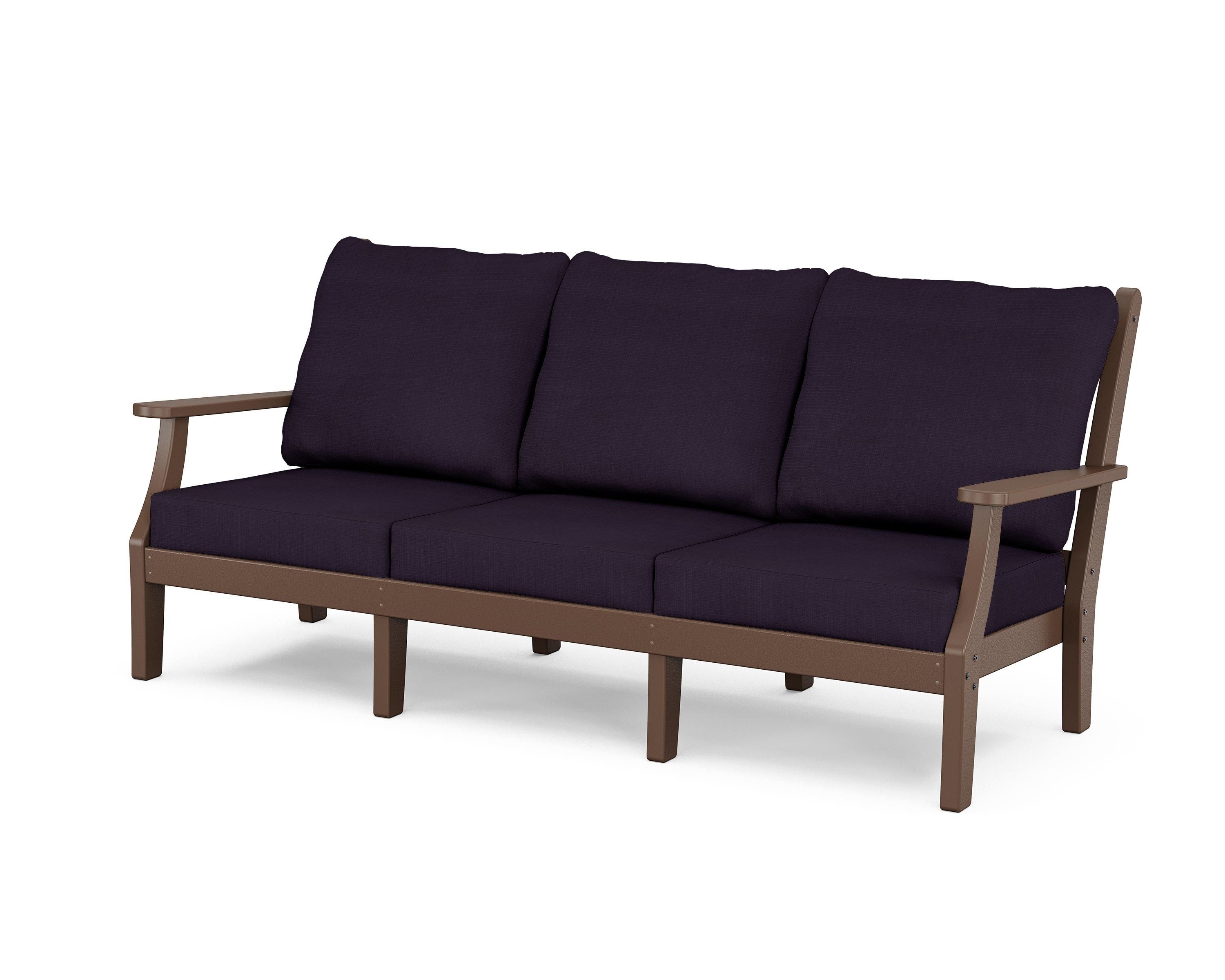 Country Living Wovendale Deep Seating Sofa in Mahogany / Navy Linen