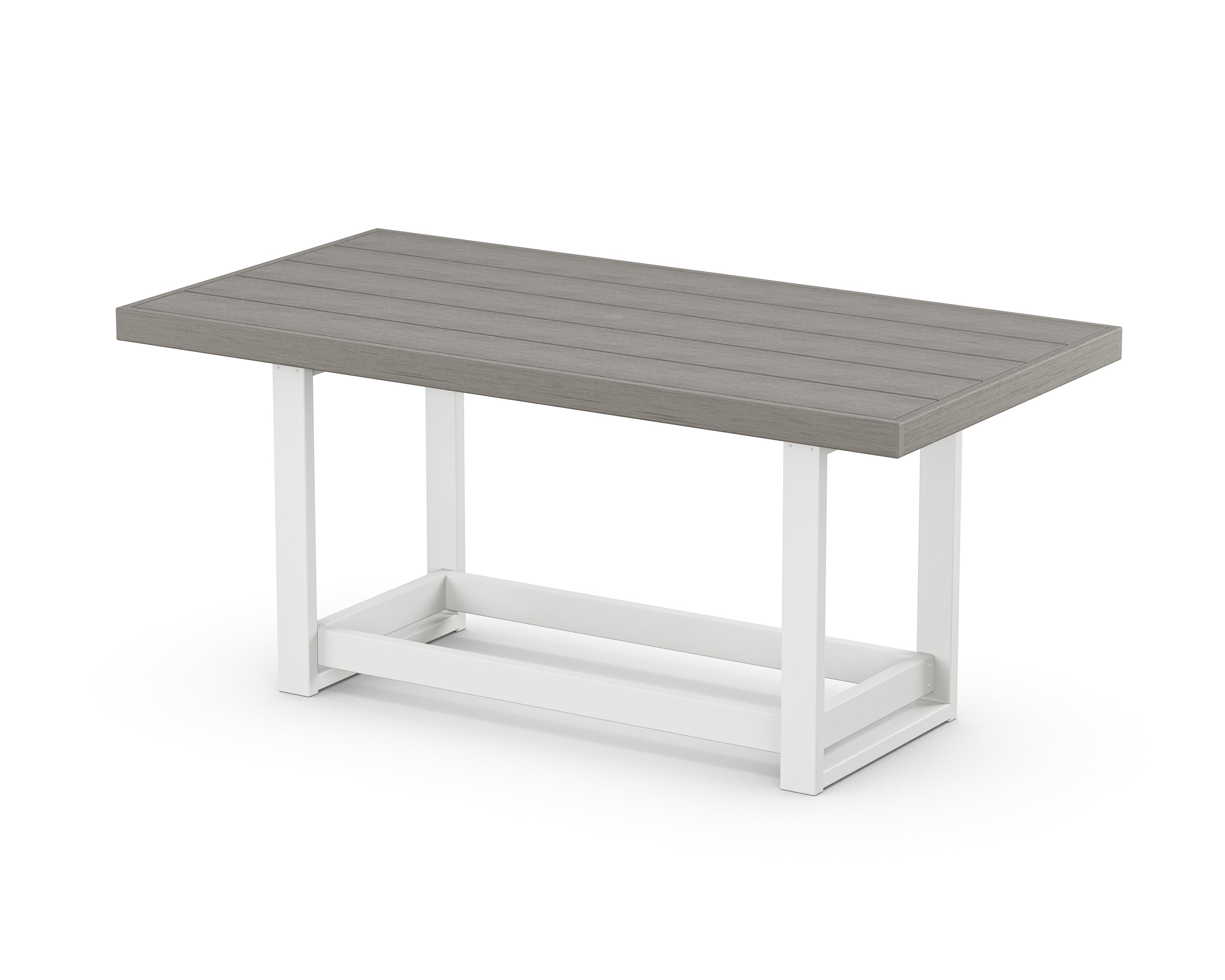 POLYWOOD® EDGE 40 x 78 Counter Table in White / Driftwood