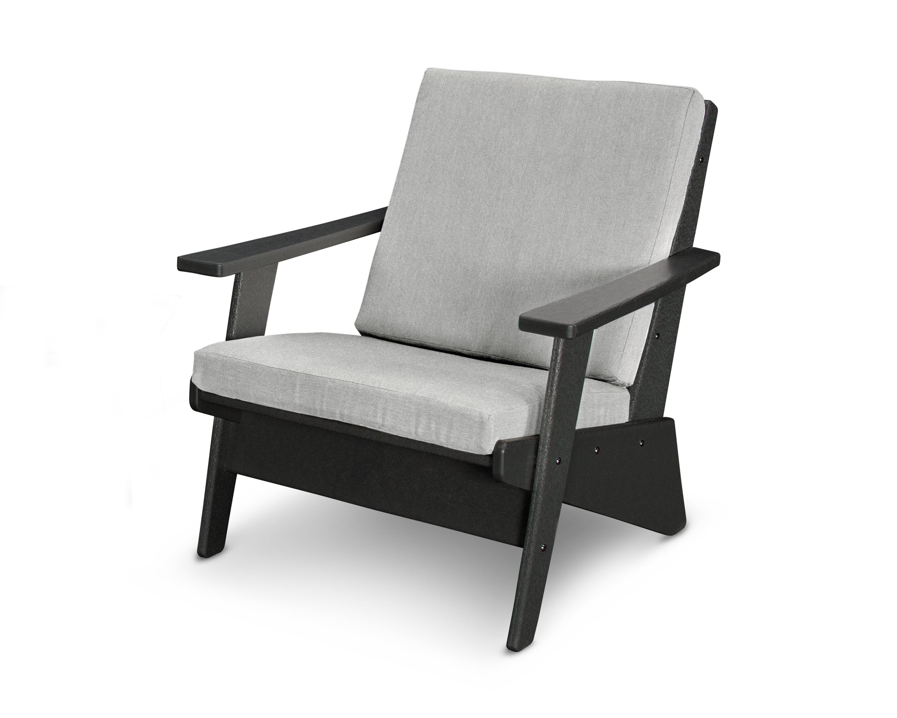 POLYWOOD® Riviera Modern Lounge Chair in Black / Granite