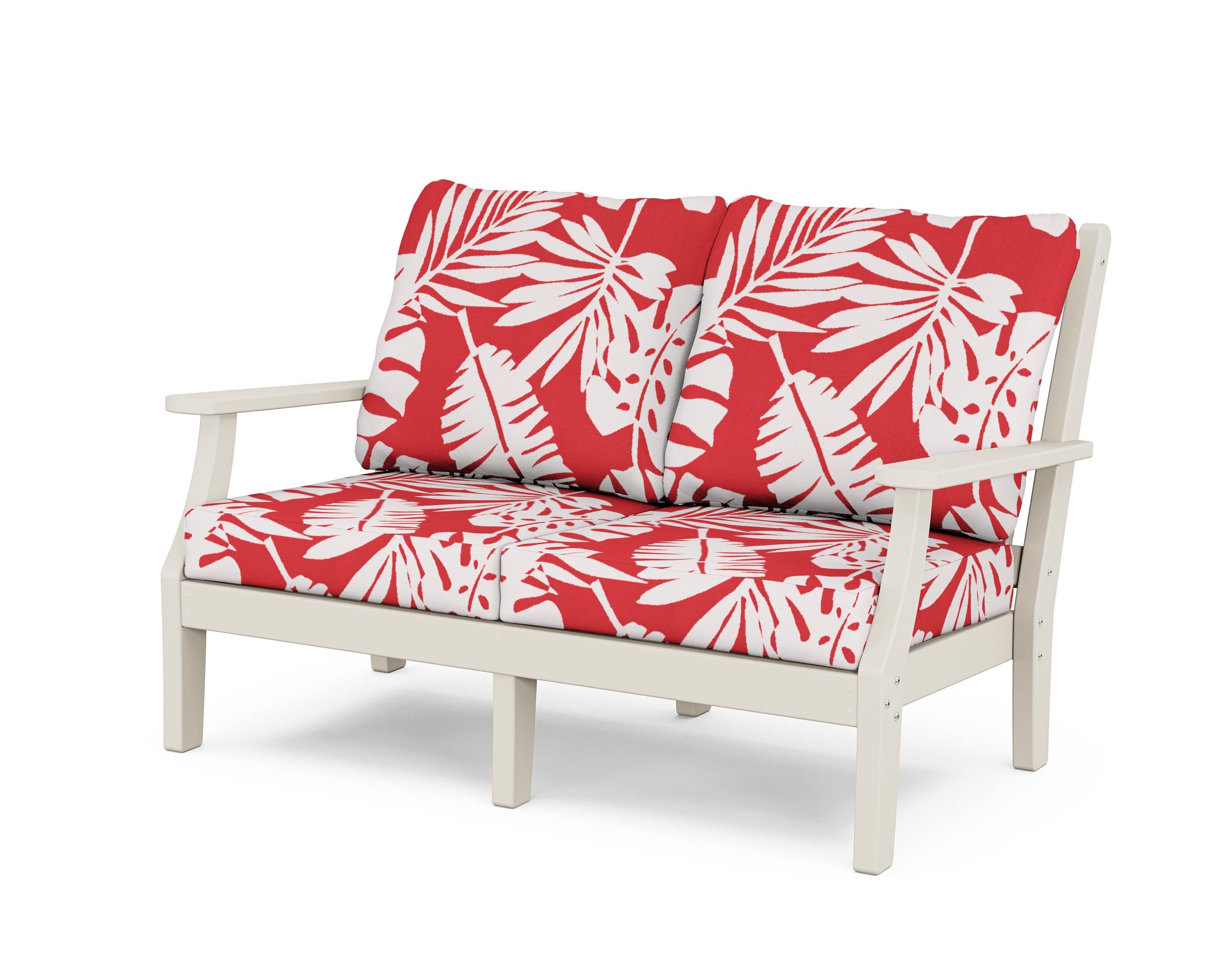 Country Living Wovendale Deep Seating Loveseat in Sand / Leaf Crimson