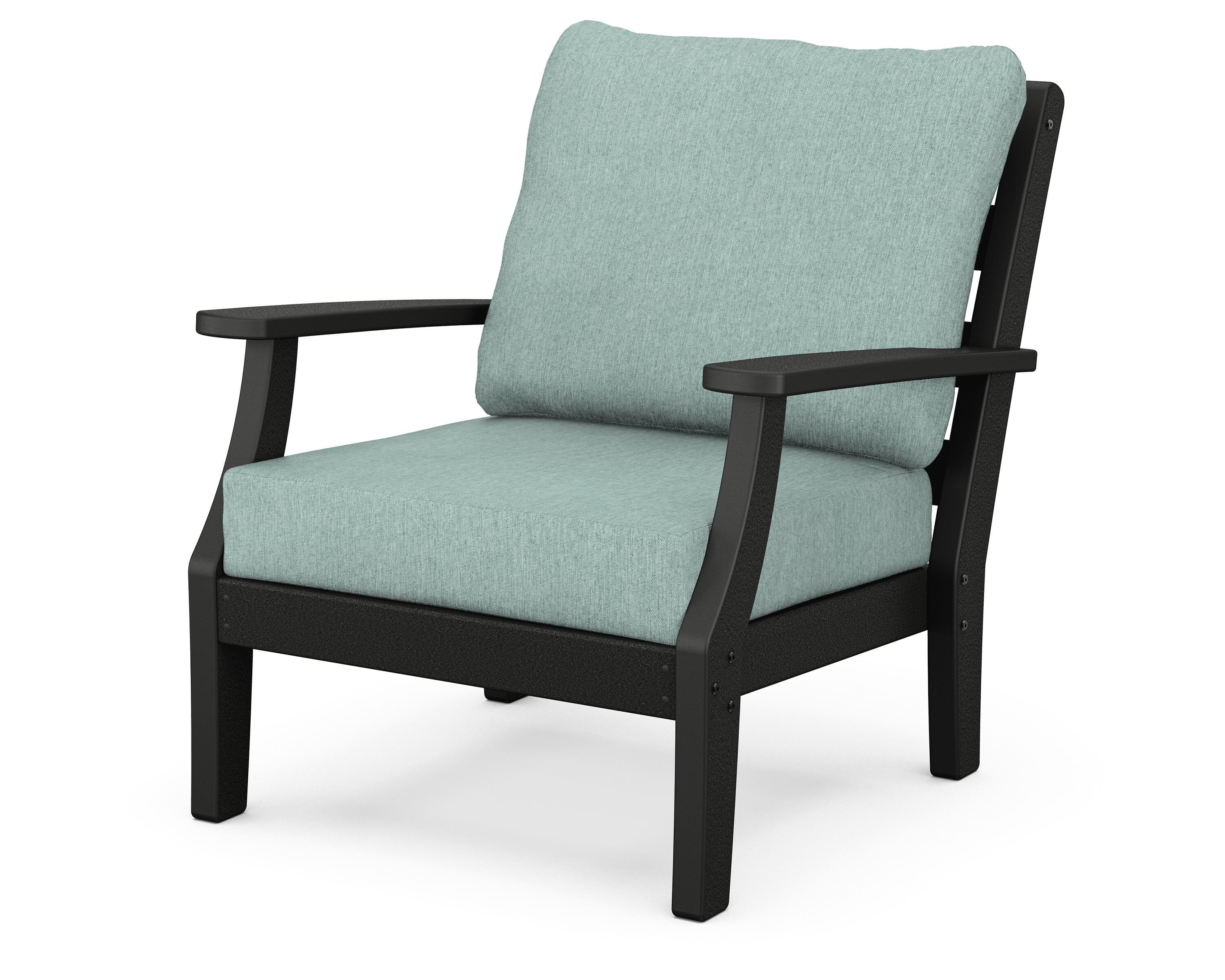 POLYWOOD® Chesapeake Deep Seating Chair in Black / Glacier Spa