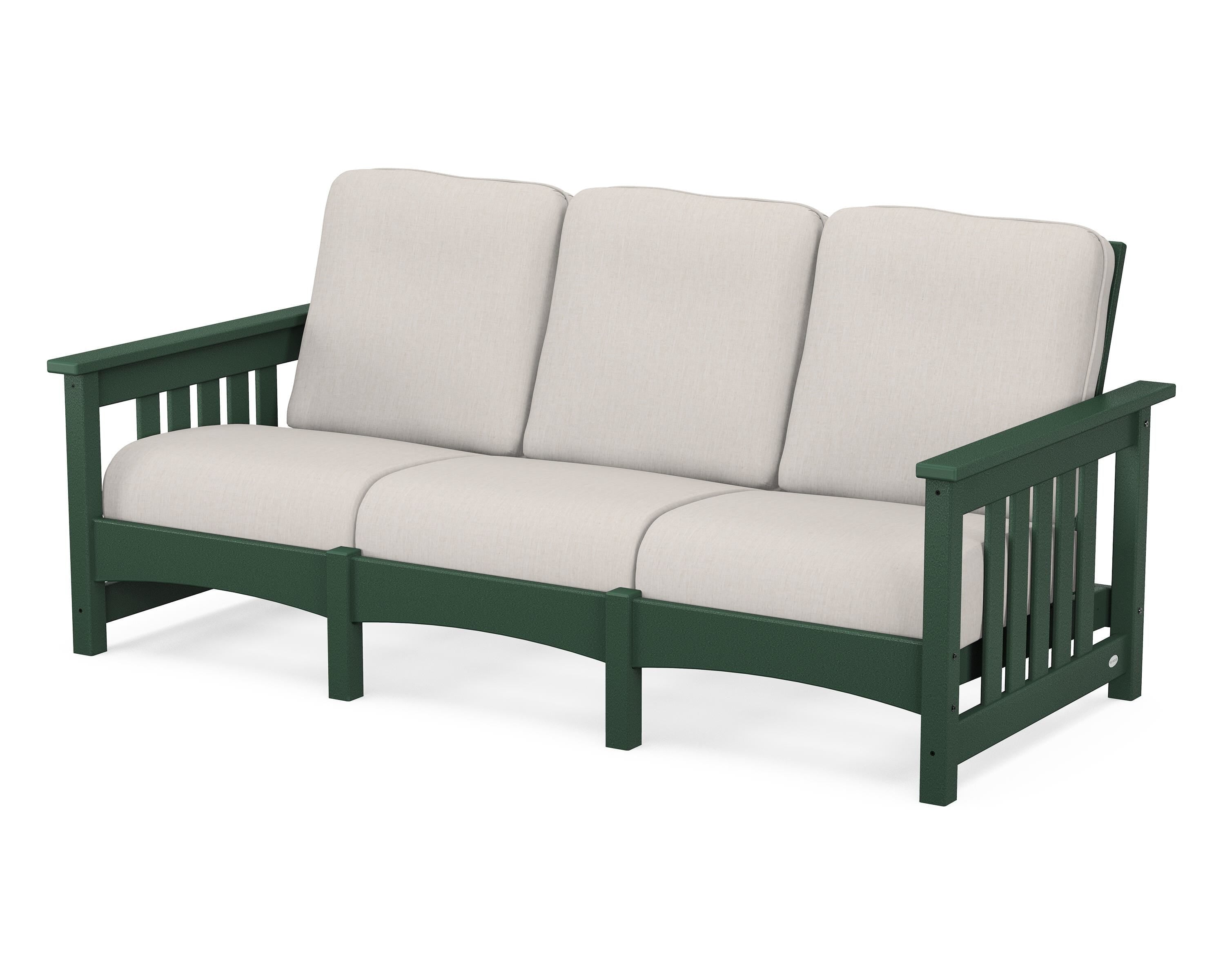 POLYWOOD® Club Mission Sofa in Green / Cast Ash