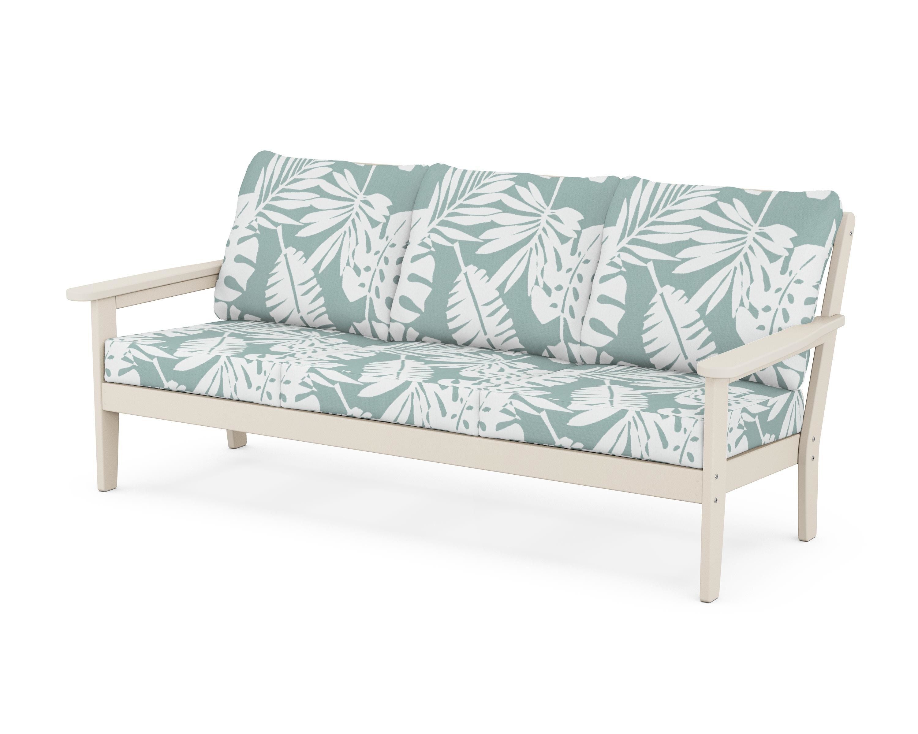 Country Living Cottage Deep Seating Sofa in Sand / Leaf Glacier Spa