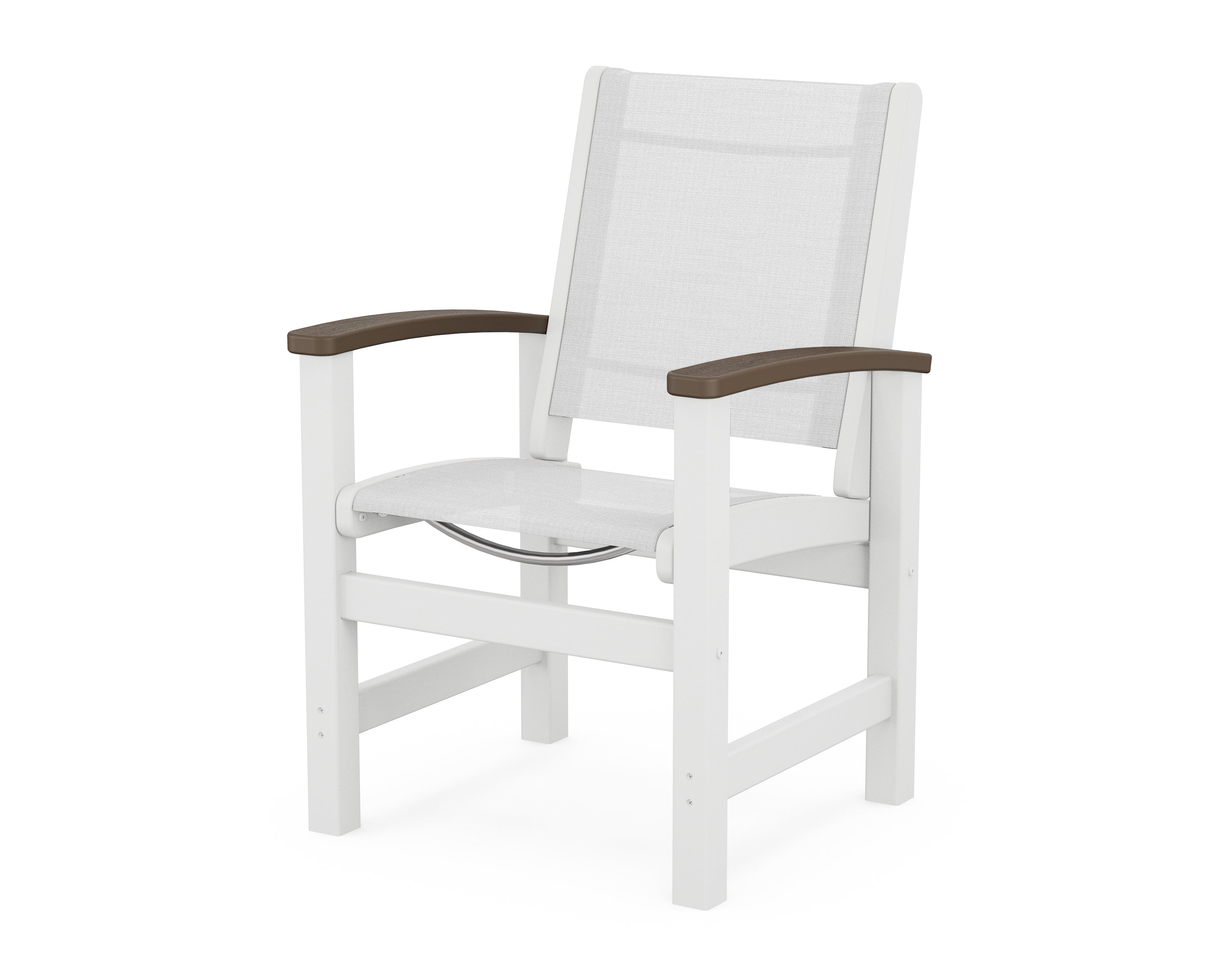 POLYWOOD® Coastal Dining Chair in White / Kona / White Sling