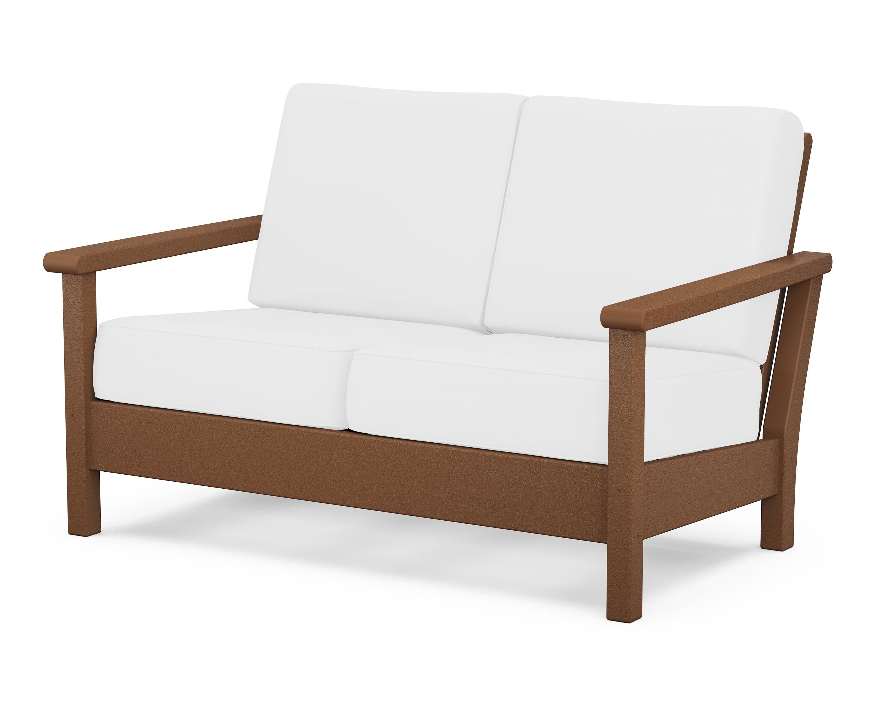 POLYWOOD® Harbour Deep Seating Loveseat in Teak / Natural