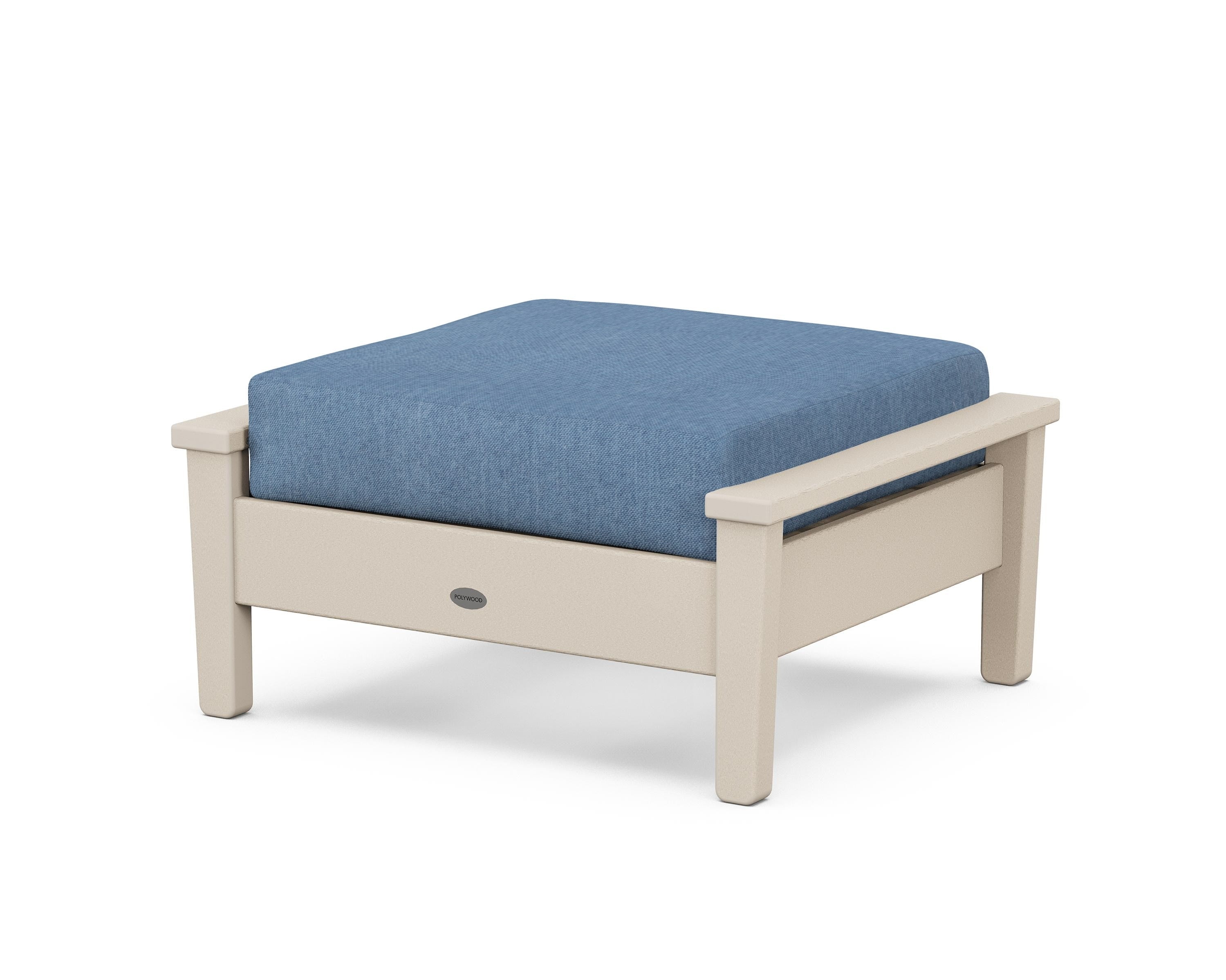 POLYWOOD® Prescott Deep Seating Ottoman in Sand / Sky Blue