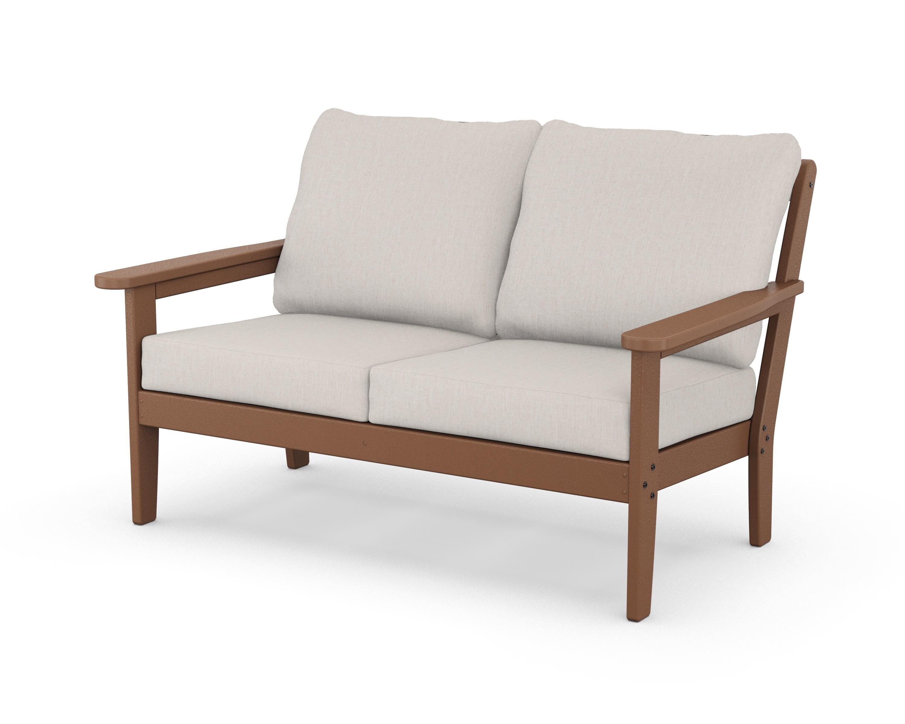 Country Living Cottage Deep Seating Loveseat in Teak / Cast Ash