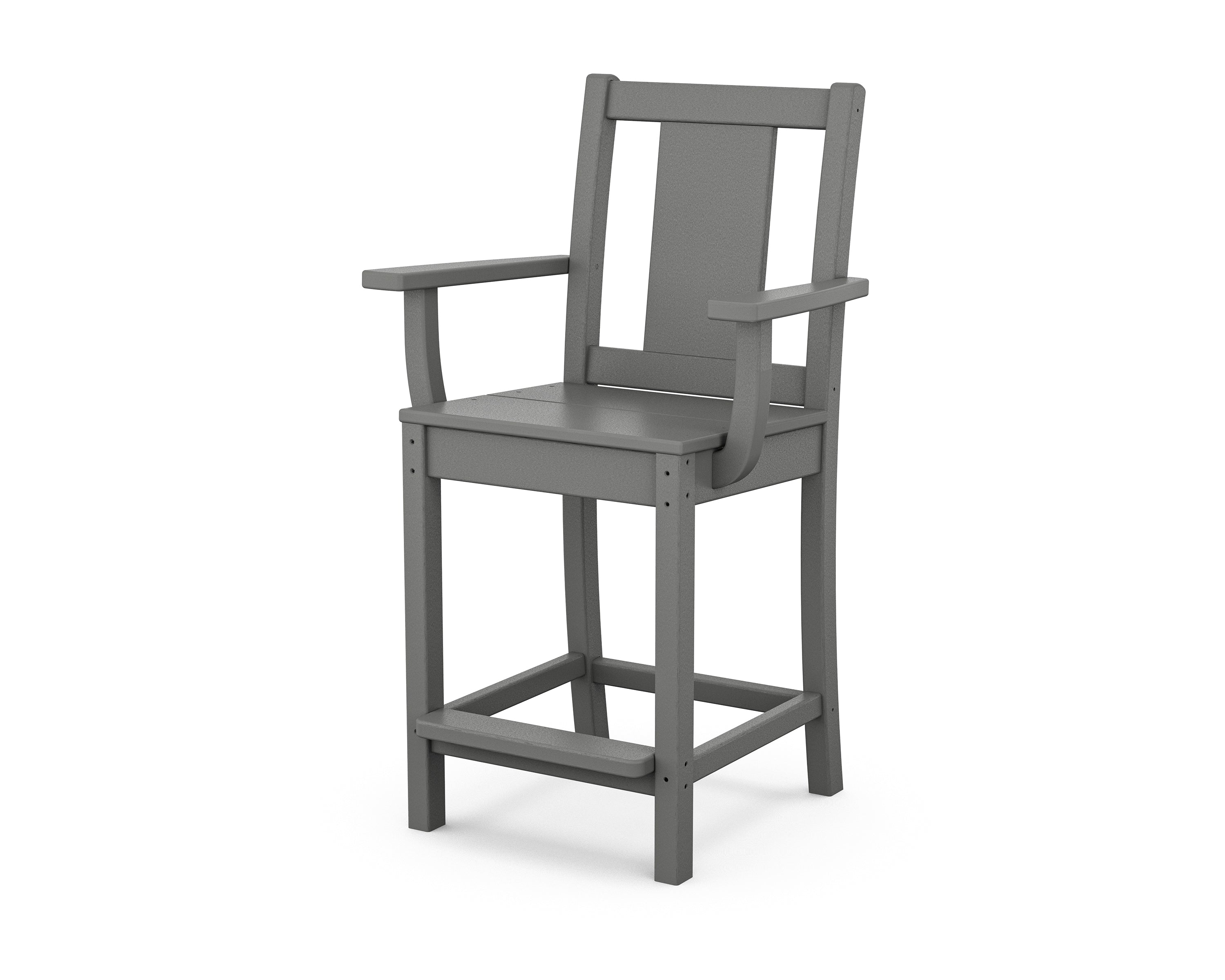 POLYWOOD® Prairie Counter Arm Chair in Slate Grey