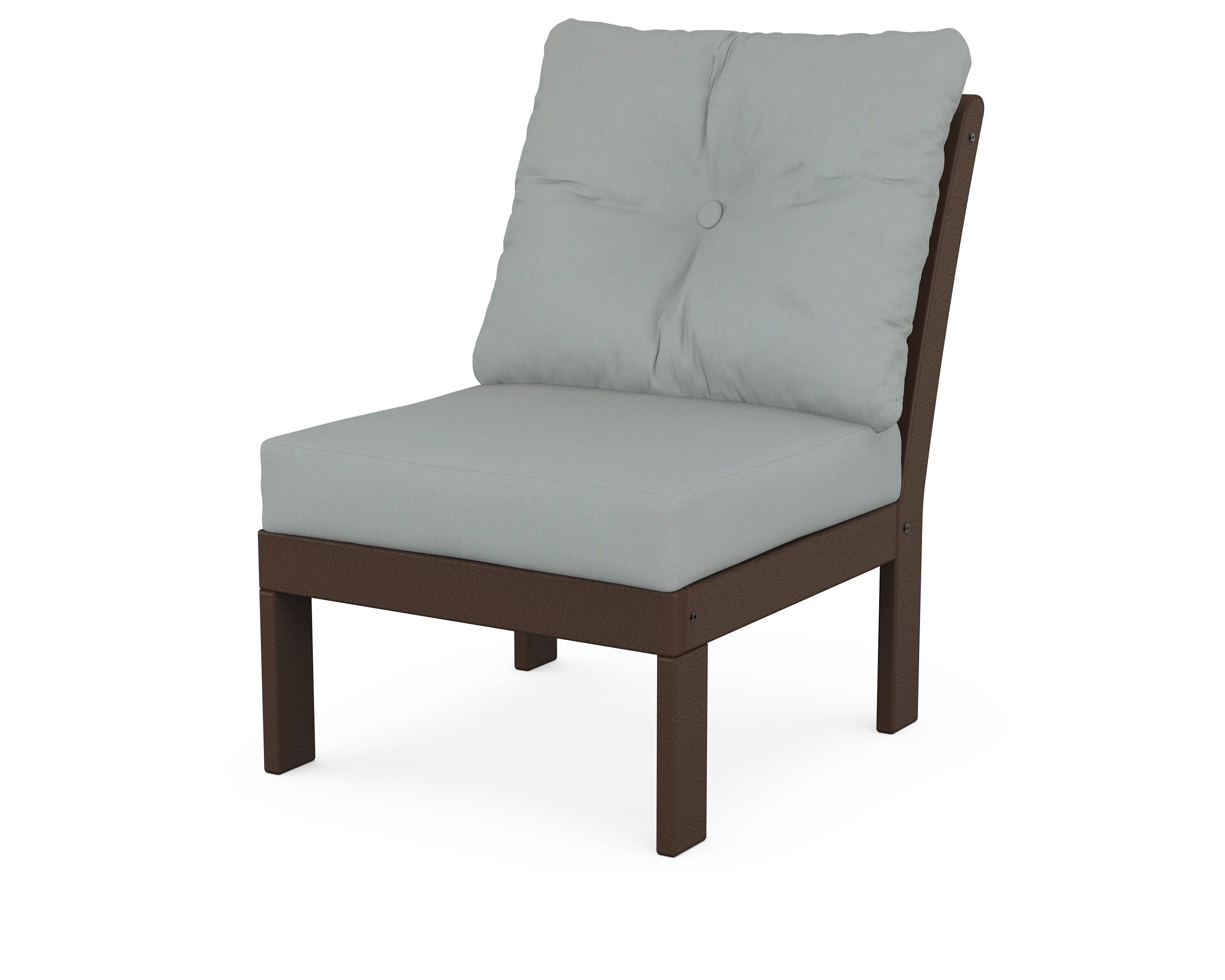 POLYWOOD® Vineyard Modular Armless Chair in Mahogany / Spa