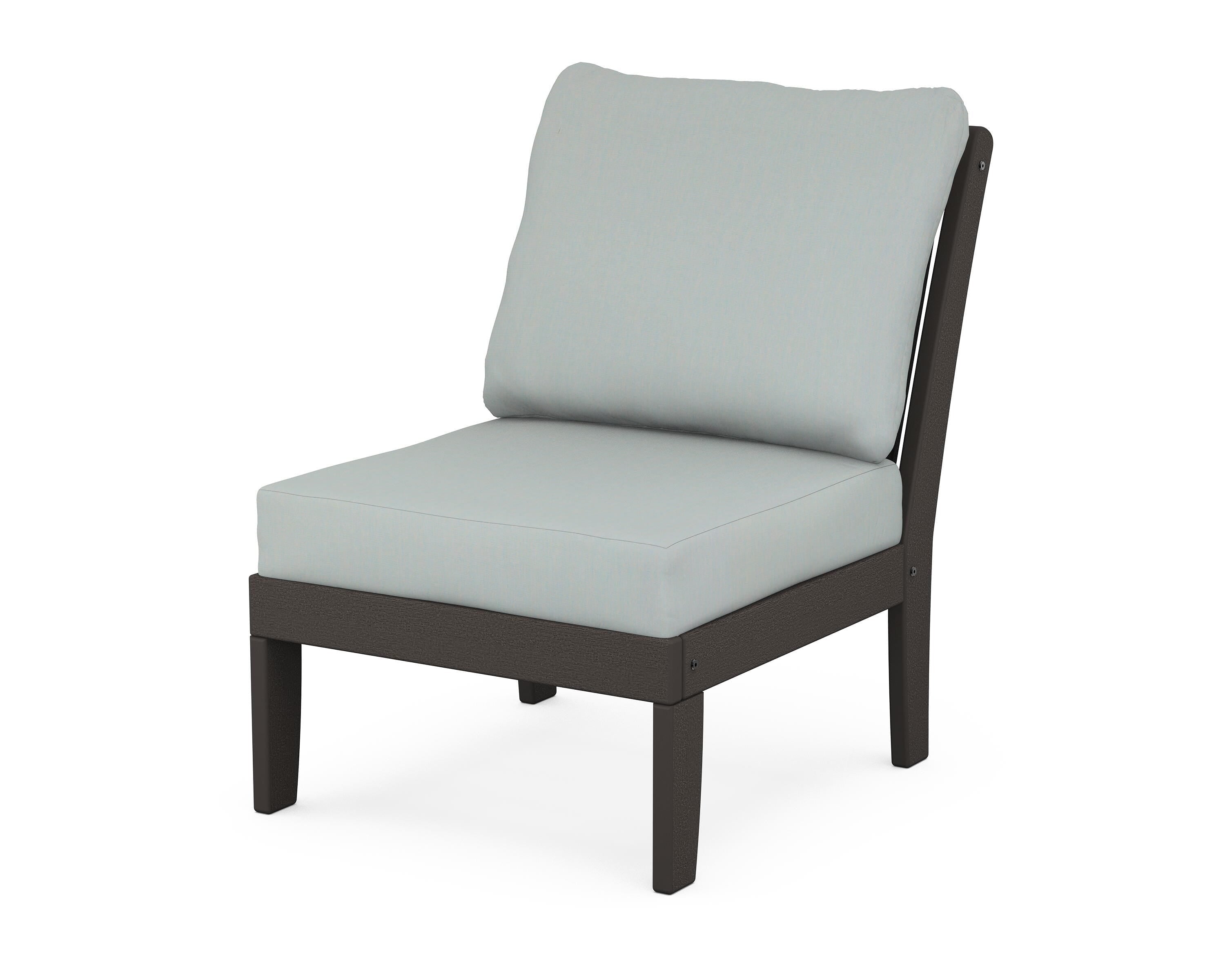 POLYWOOD® Braxton Modular Armless Chair in Vintage Coffee / Spa