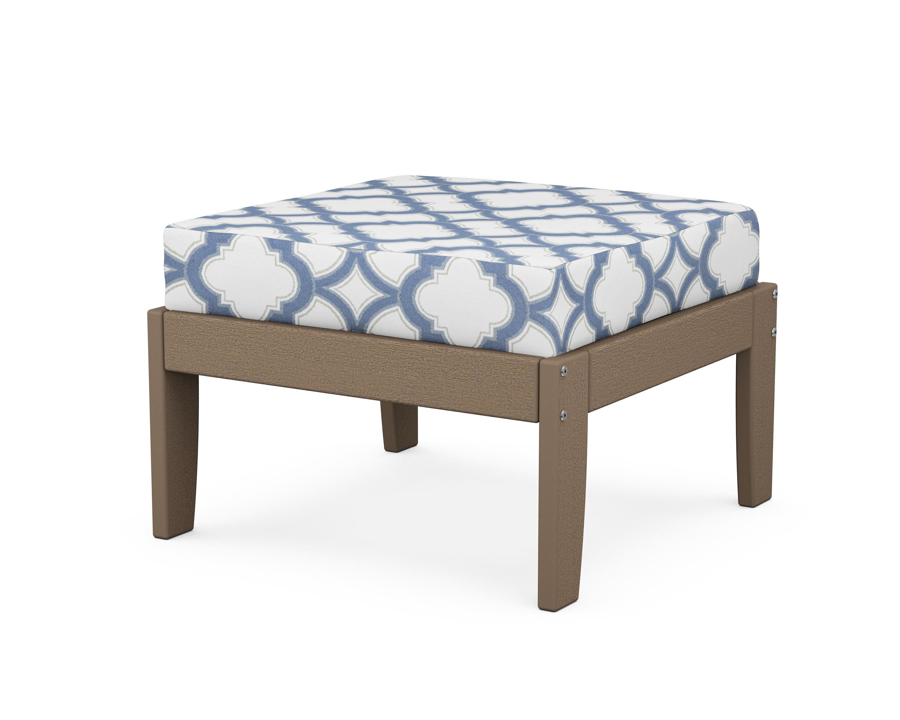 Unbranded Modular Ottoman - Classic in Vintage Sahara / Trellis Sky Blue