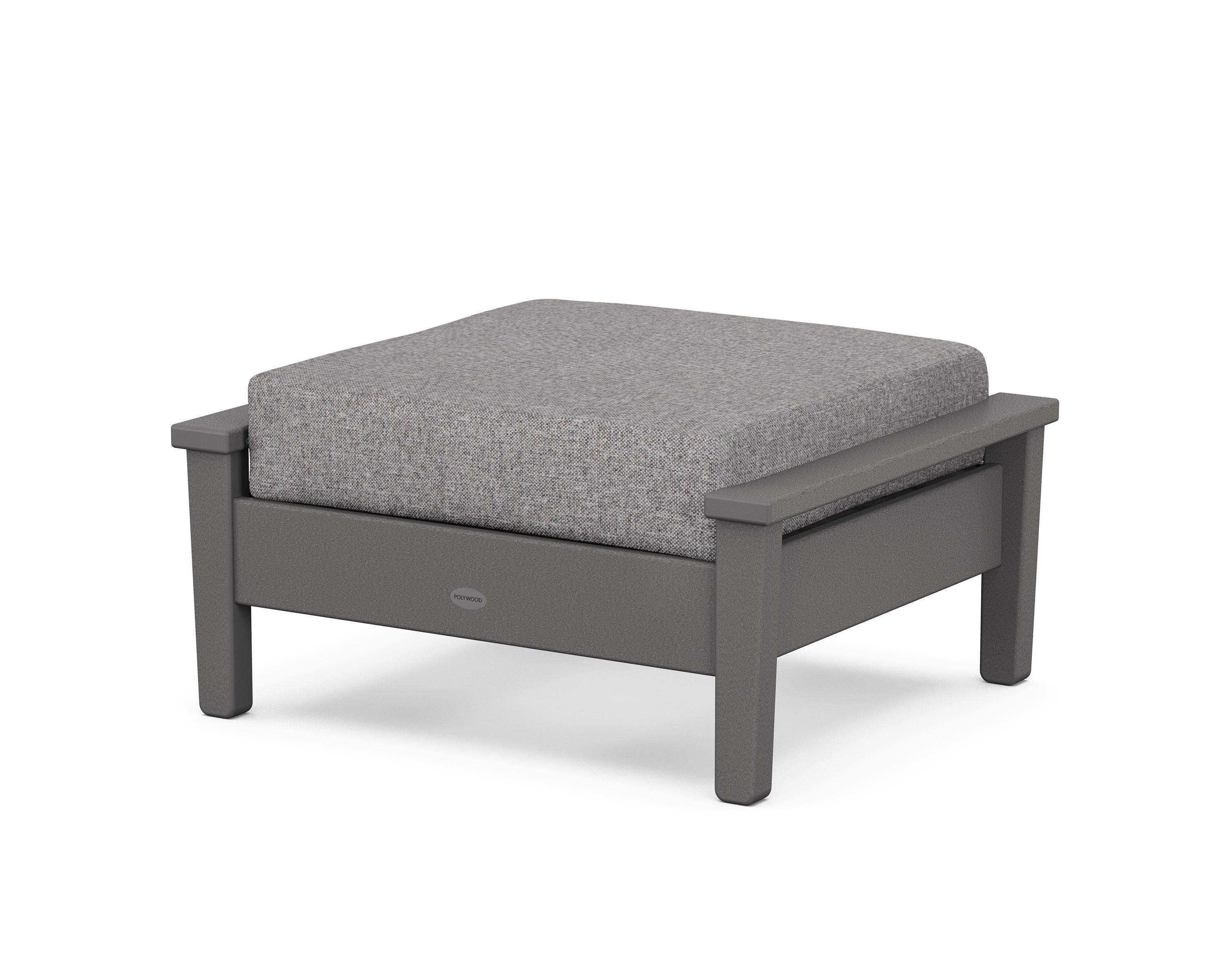 POLYWOOD® Prescott Deep Seating Ottoman in Slate Grey / Grey Mist