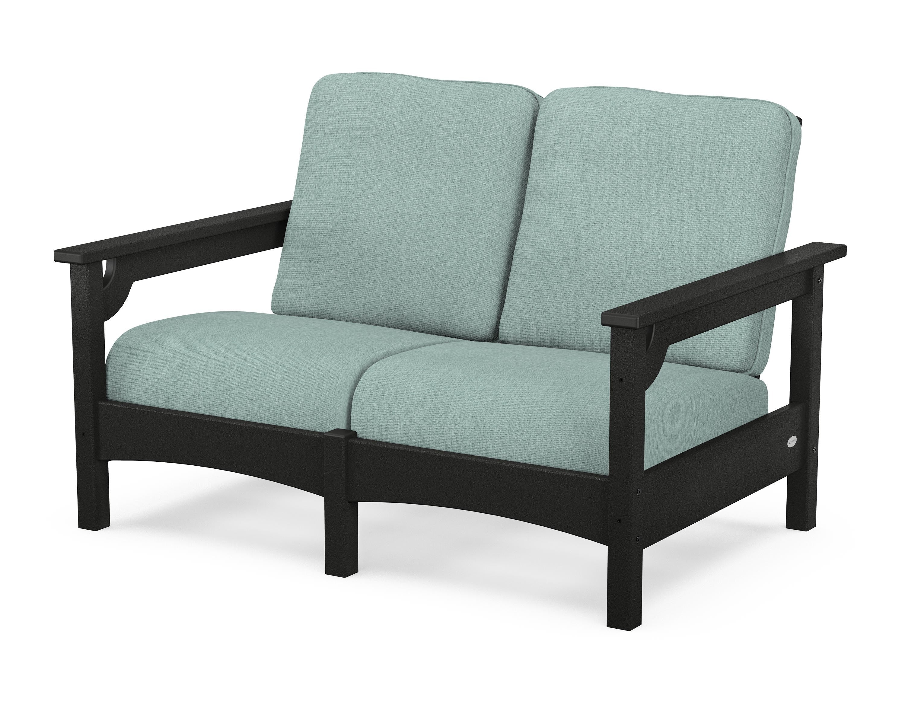 POLYWOOD® Club Loveseat in Black / Glacier Spa