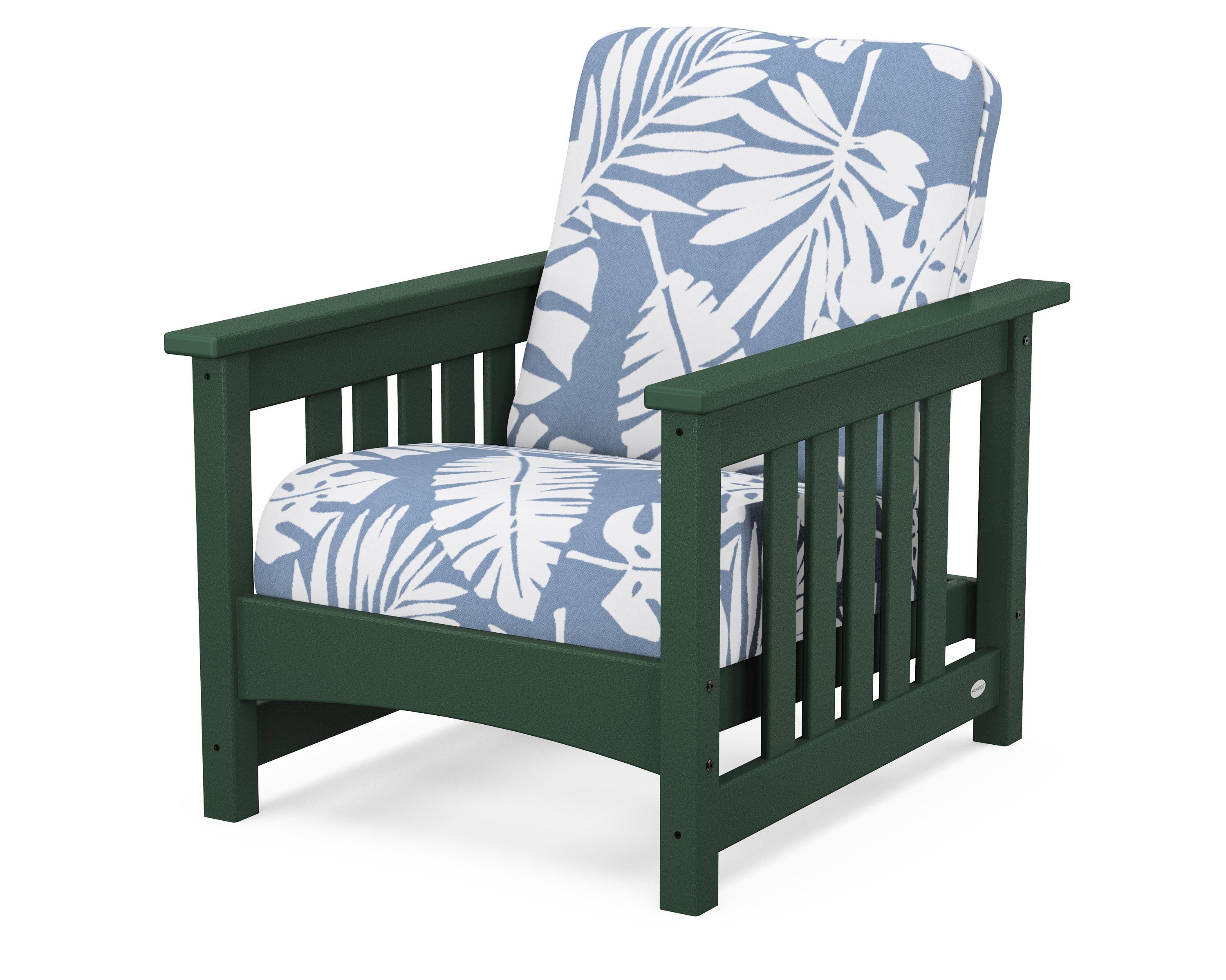 POLYWOOD® Club Mission Chair in Green / Leaf Sky Blue