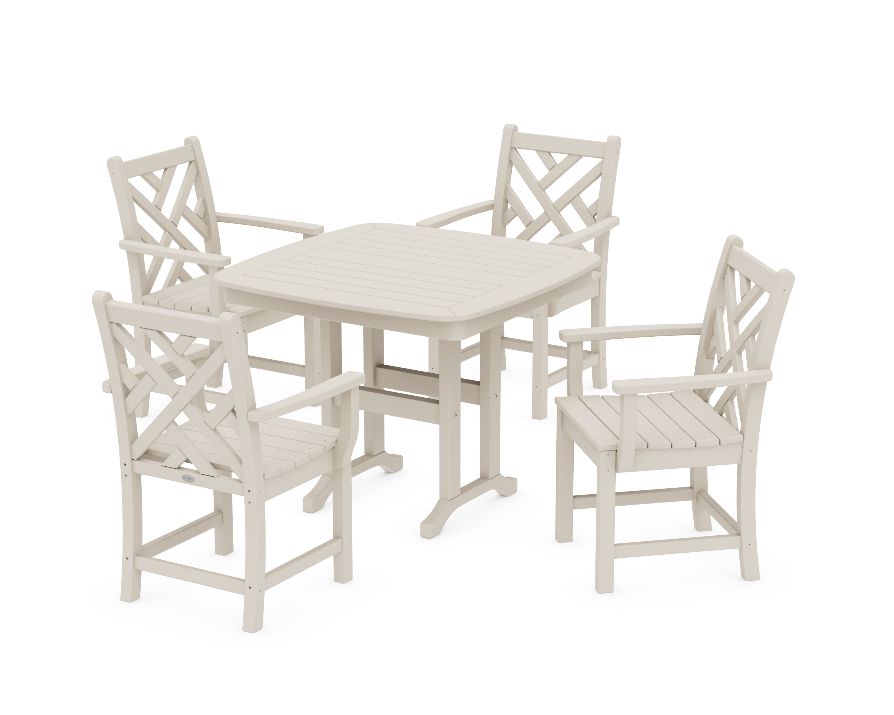 POLYWOOD® Chippendale 5-Piece Dining Set in Sand
