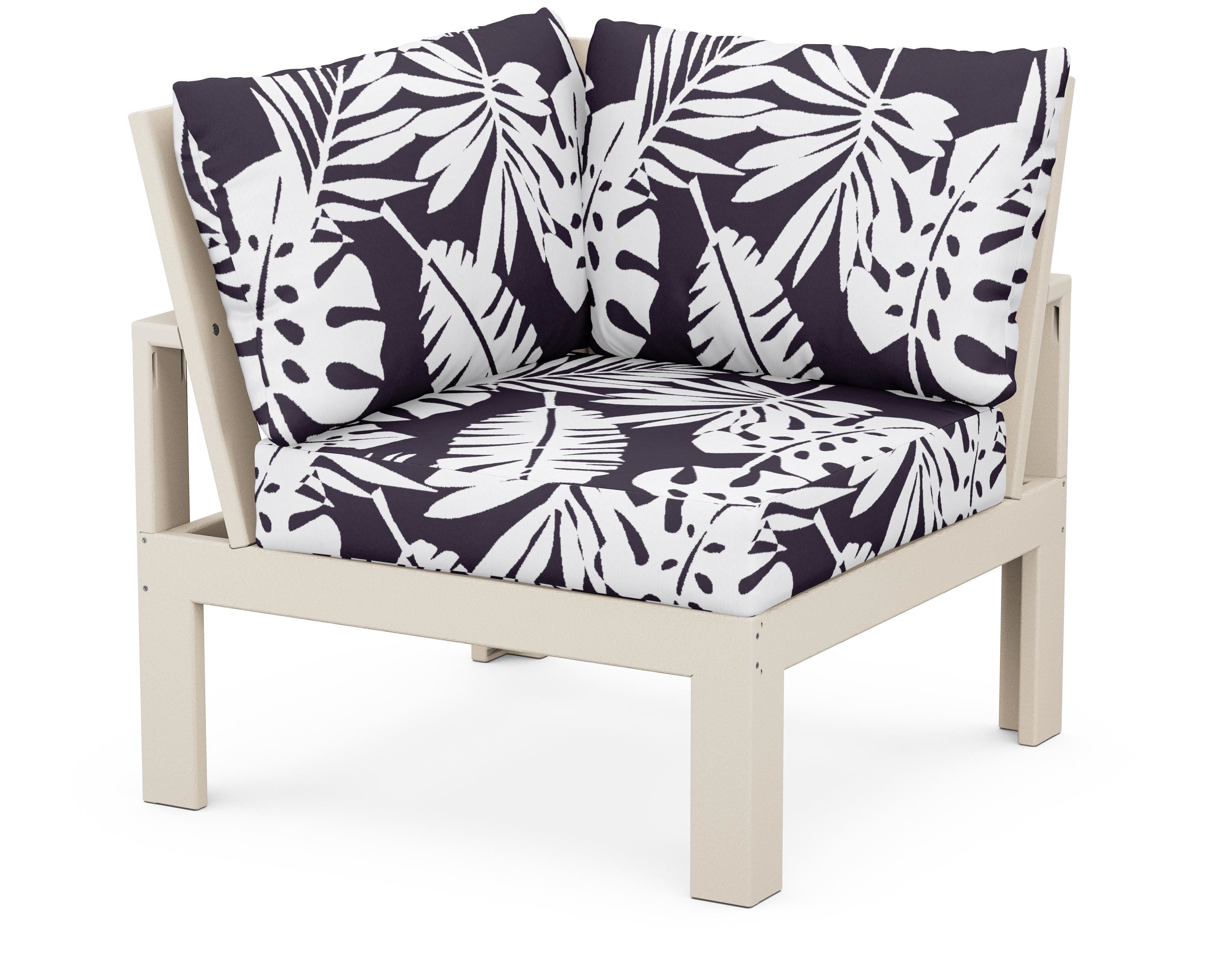 Unbranded Modular Corner Chair in Sand / Leaf Navy