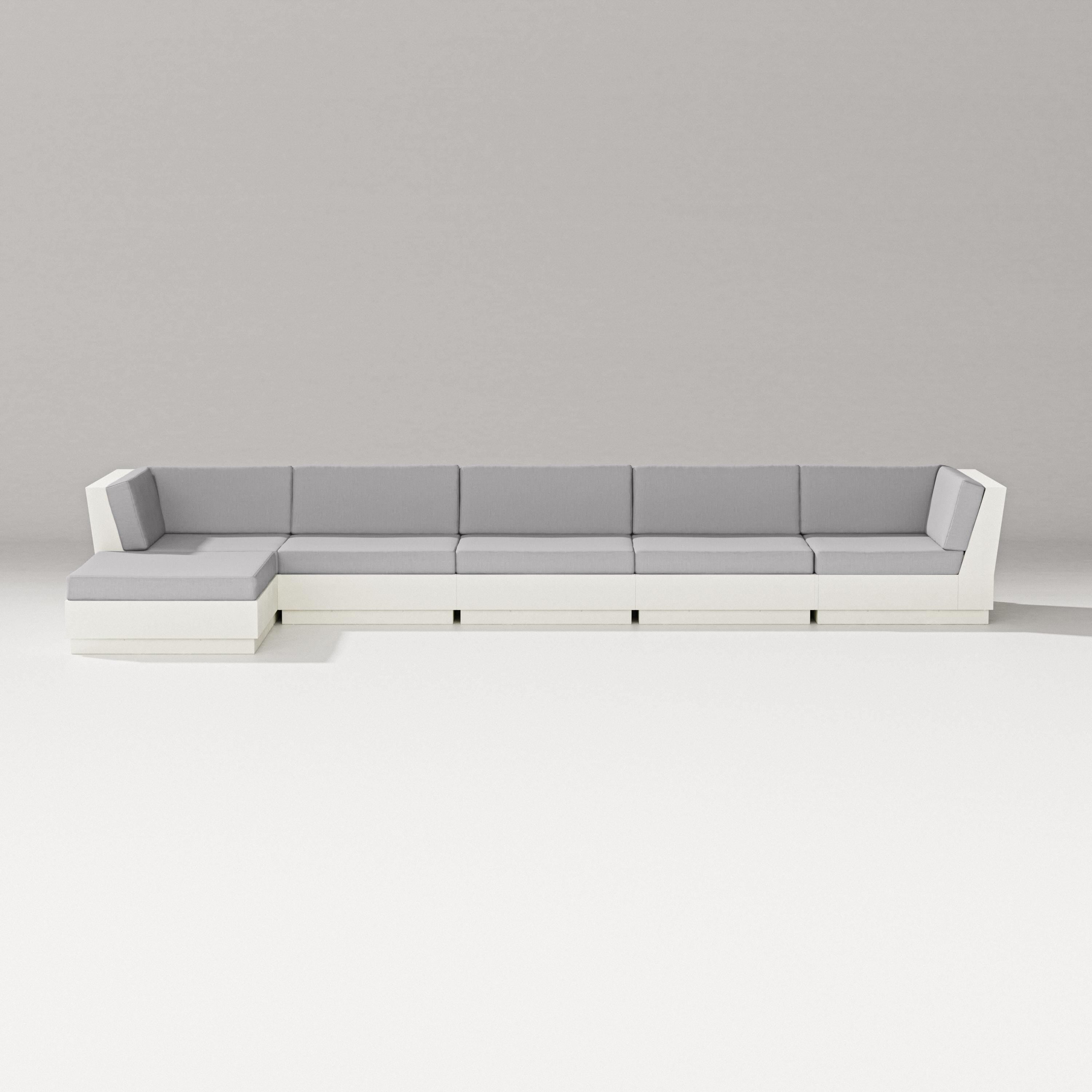 PW Designer Series Elevate 6-Piece Chaise Sectional in Vintage White / Granite